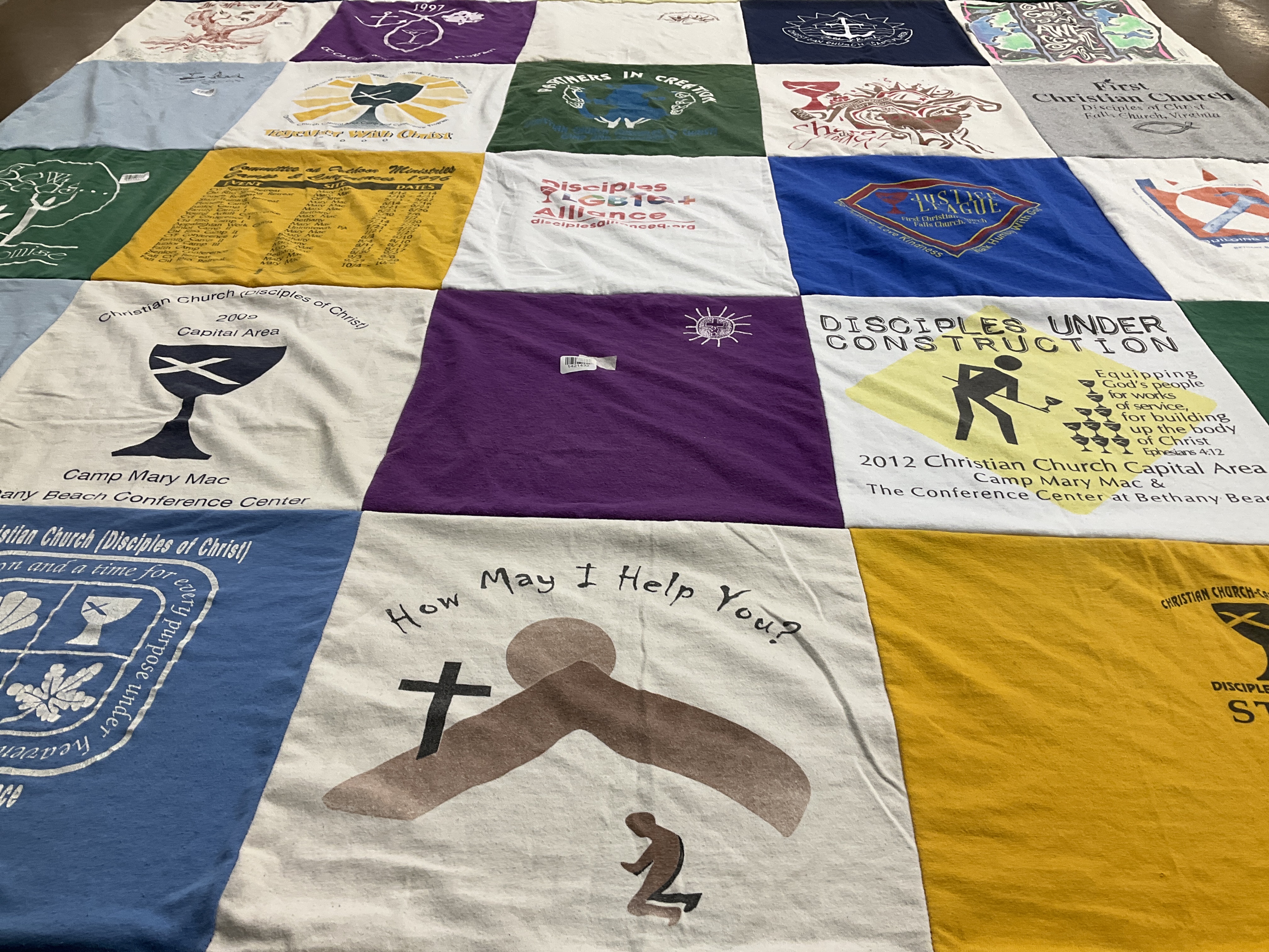 T-shirt quilt with christianity, service themes by Jennifer from VA