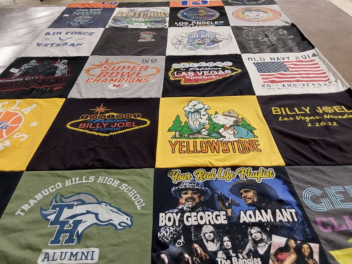 T-shirt quilt featuring los angeles chargers, kansas city chiefs by Michael from CA