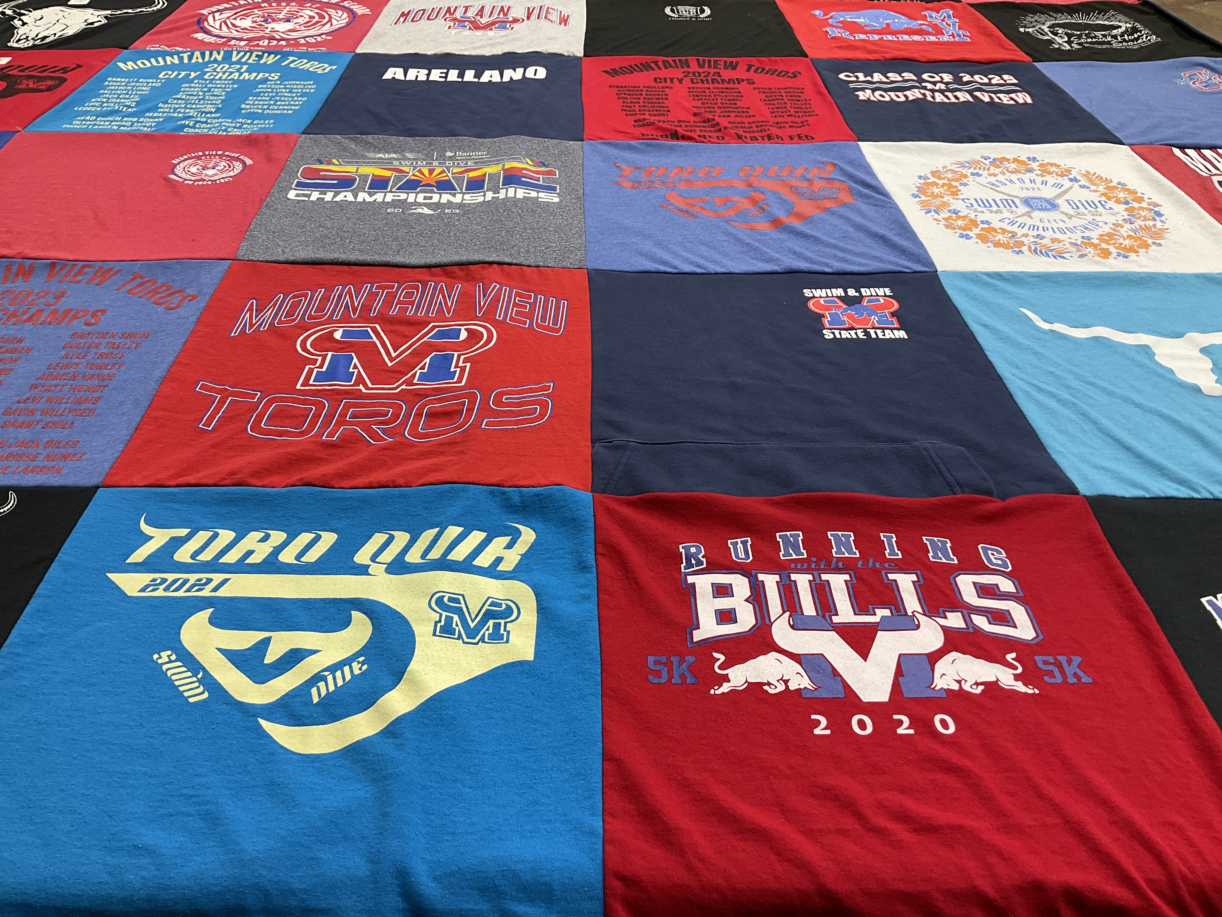 T-shirt quilt featuring mountain view toros by Elizabeth from AZ