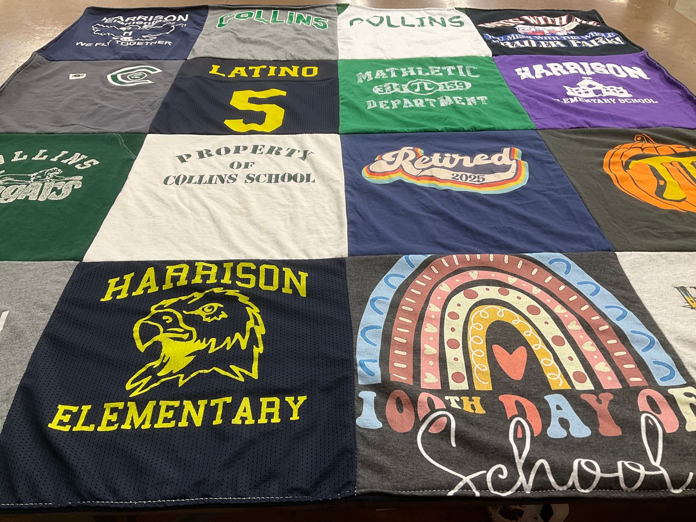 T-shirt quilt from harrison elementary school by Susan from NJ
