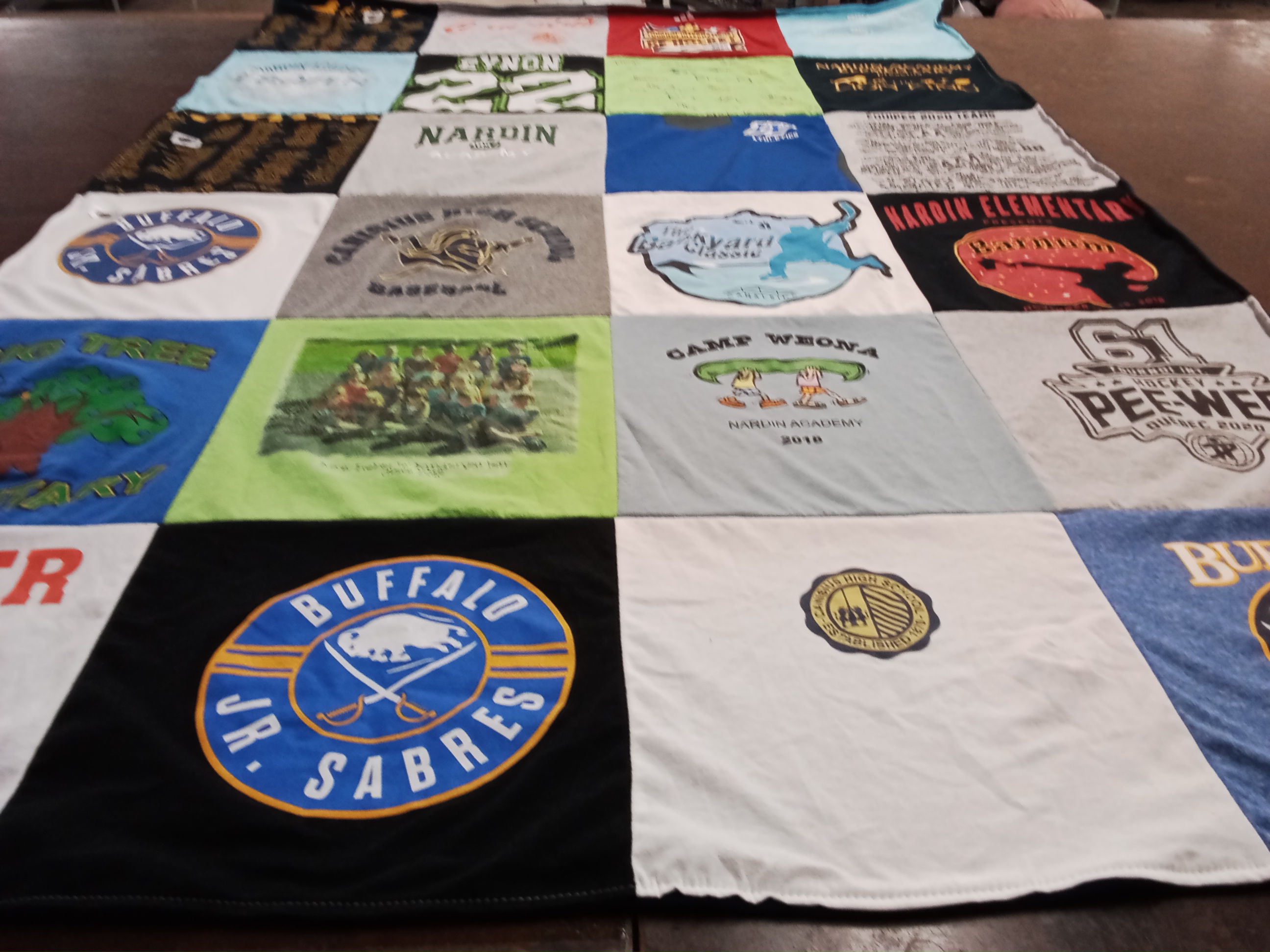 T-shirt quilt featuring buffalo jr sabres by Jennifer from NY