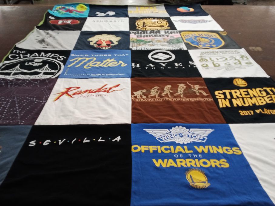 T-shirt quilt featuring golden state warriors by Wendell from CA