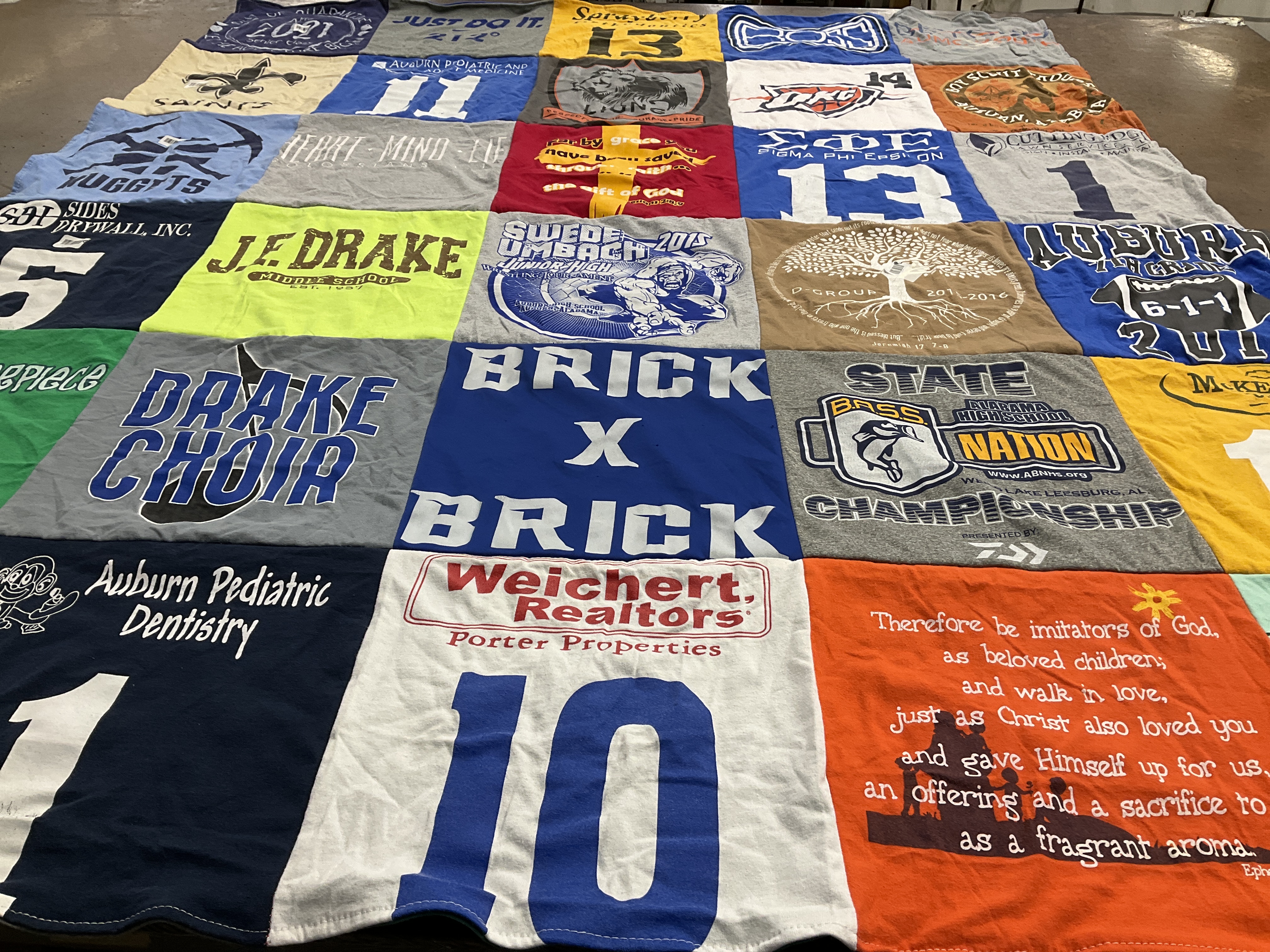 T-shirt quilt featuring auburn university by Ashley from AL