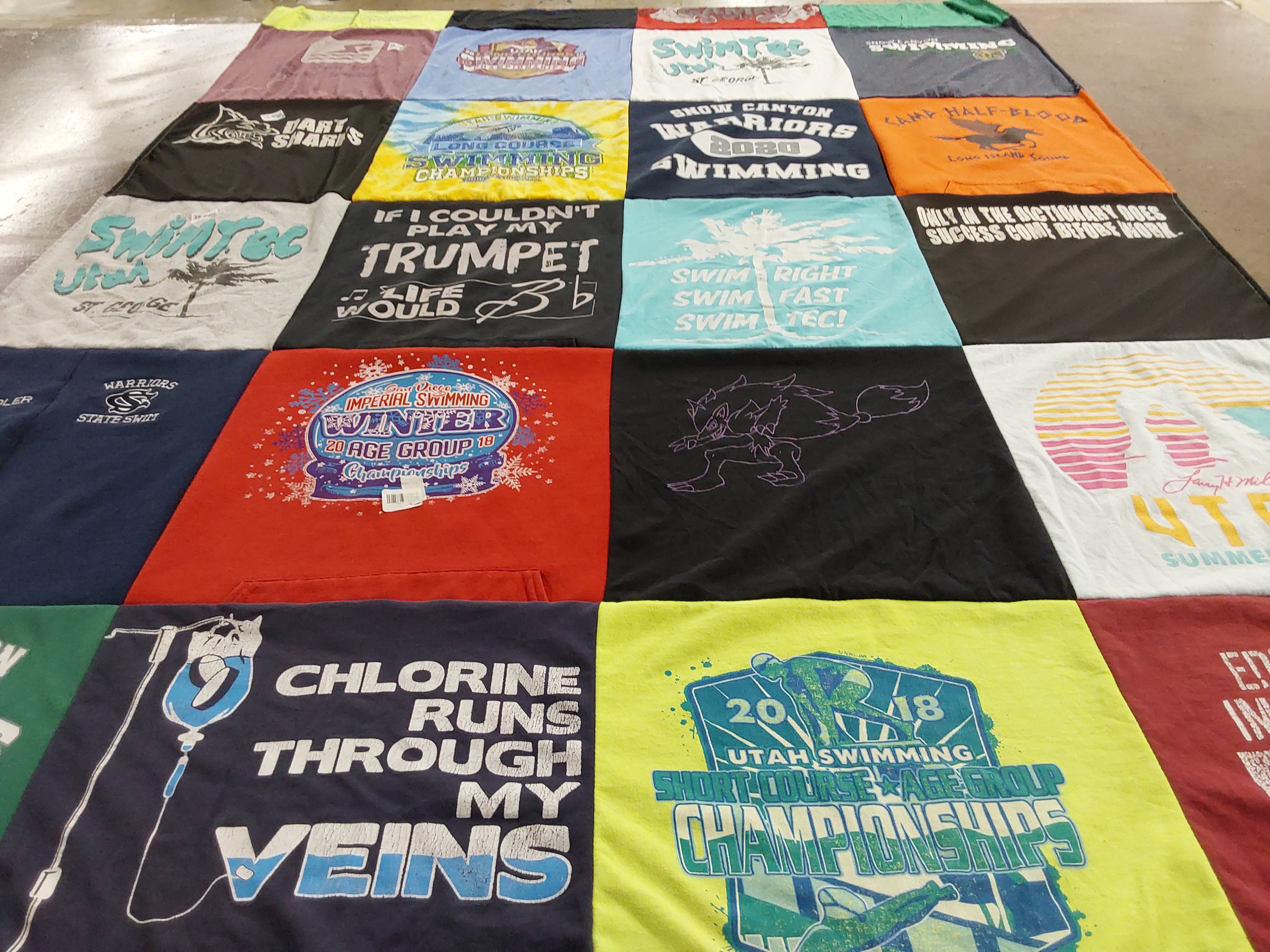 T-shirt quilt from state high school by Cheryl from UT