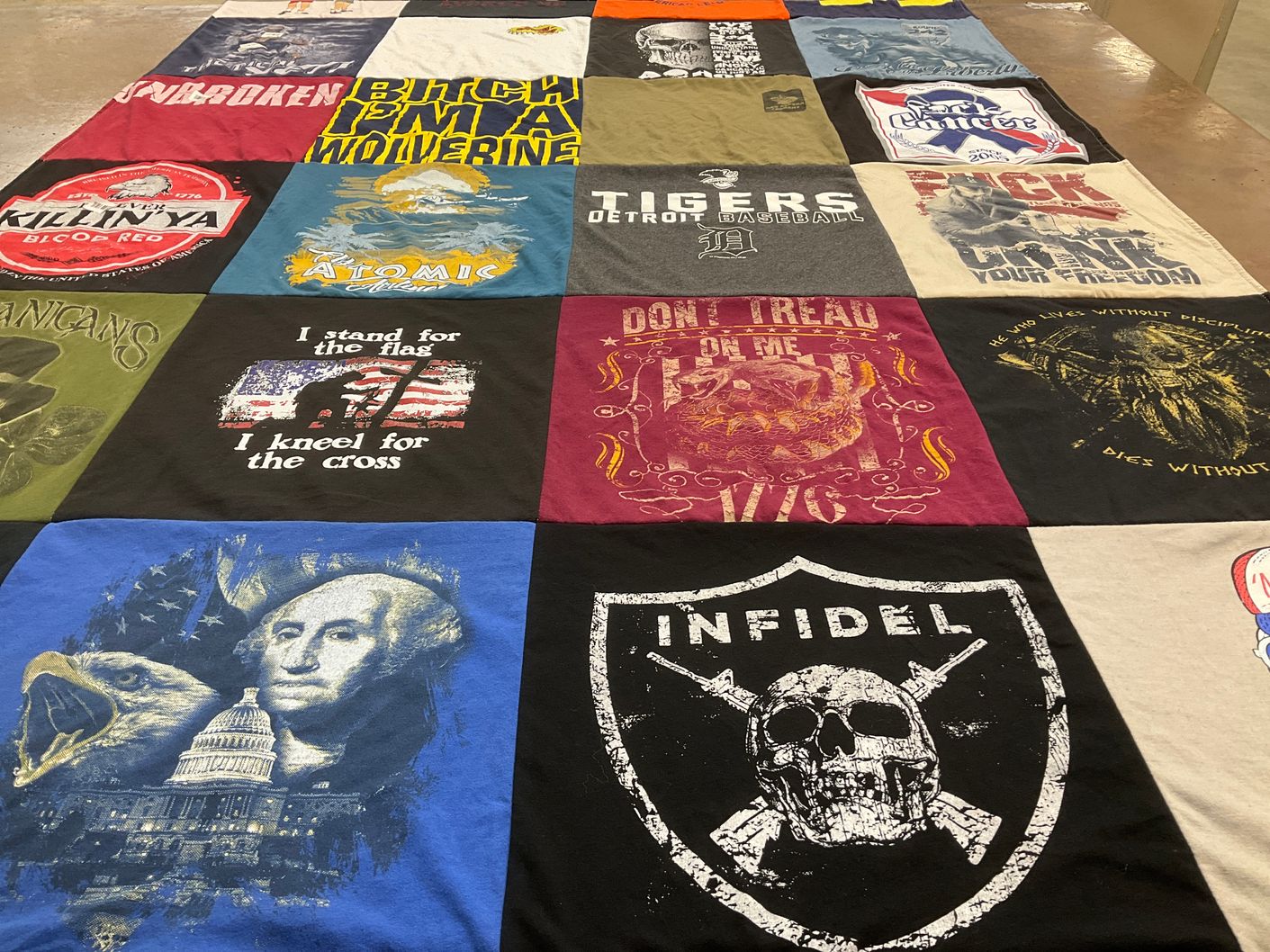 T-shirt quilt featuring detroit tigers by Joseph from MI