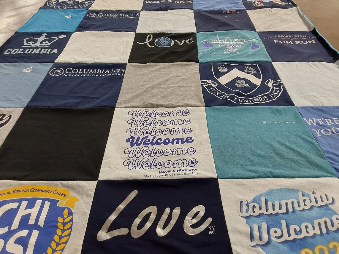 T-shirt quilt from columbia university by Debra from VA