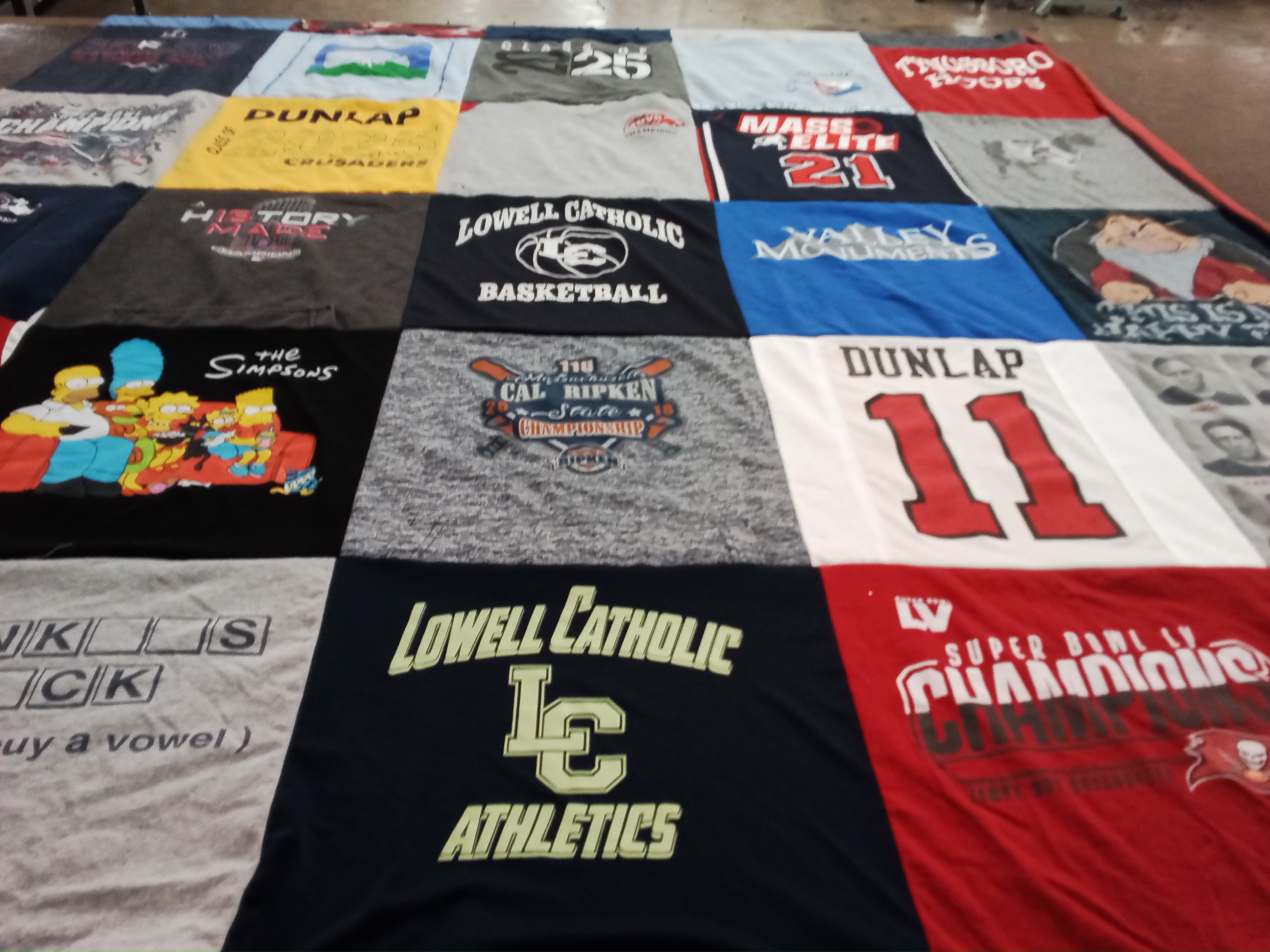 T-shirt quilt featuring dunlap, lowell catholic athletics by Margie from MA
