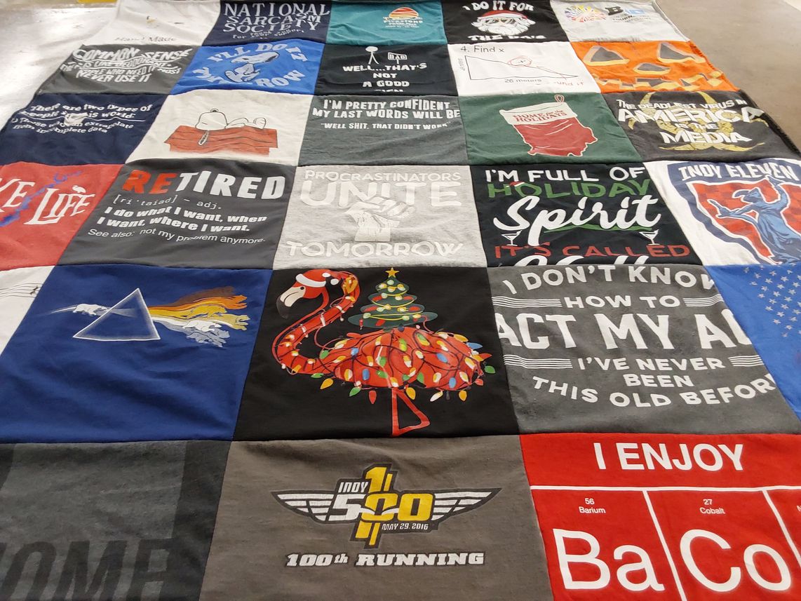 T-shirt quilt with sarcasm, humor themes by Douglas from IN