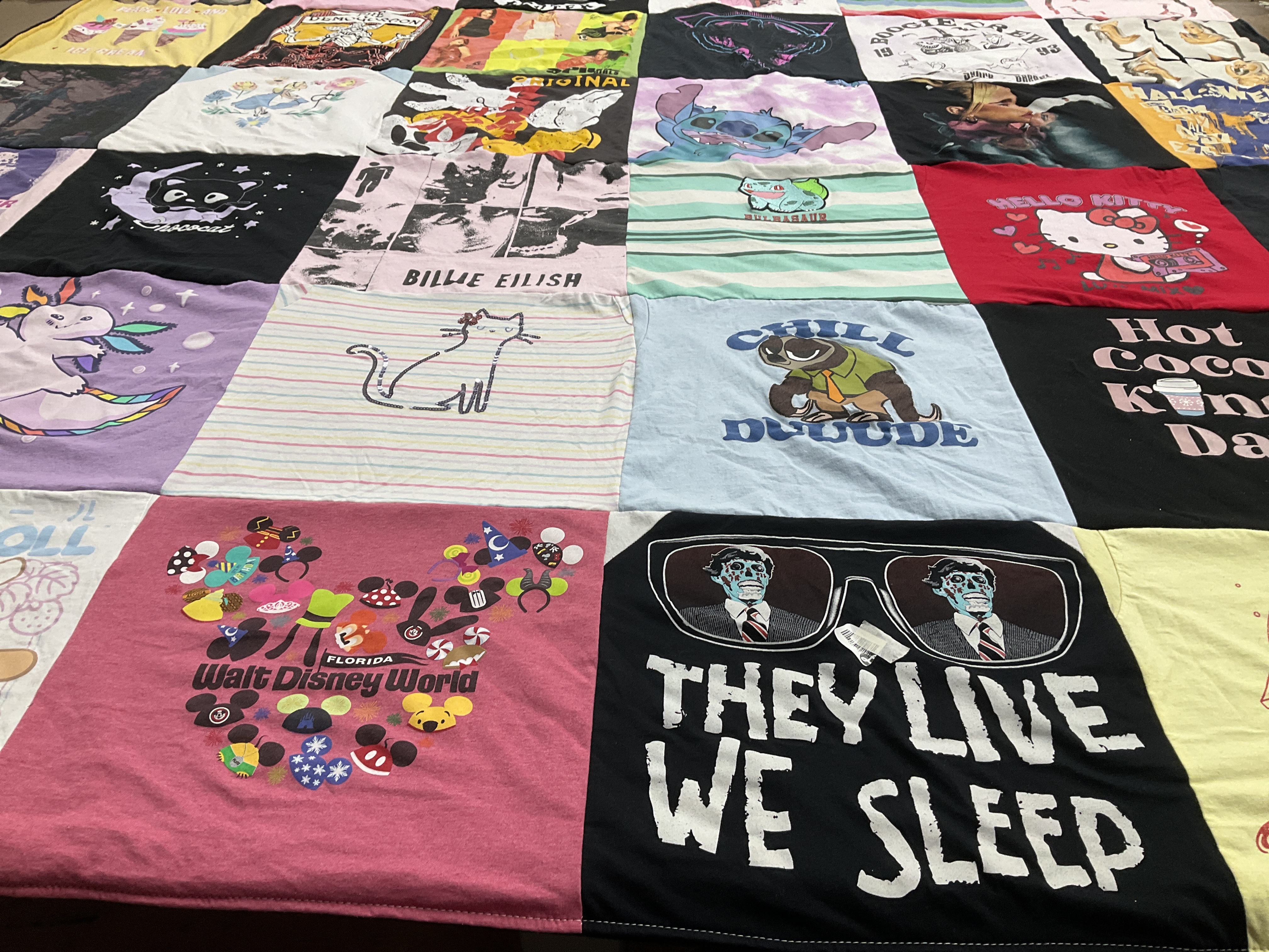 T-shirt quilt with music, cartoons themes by John from NY
