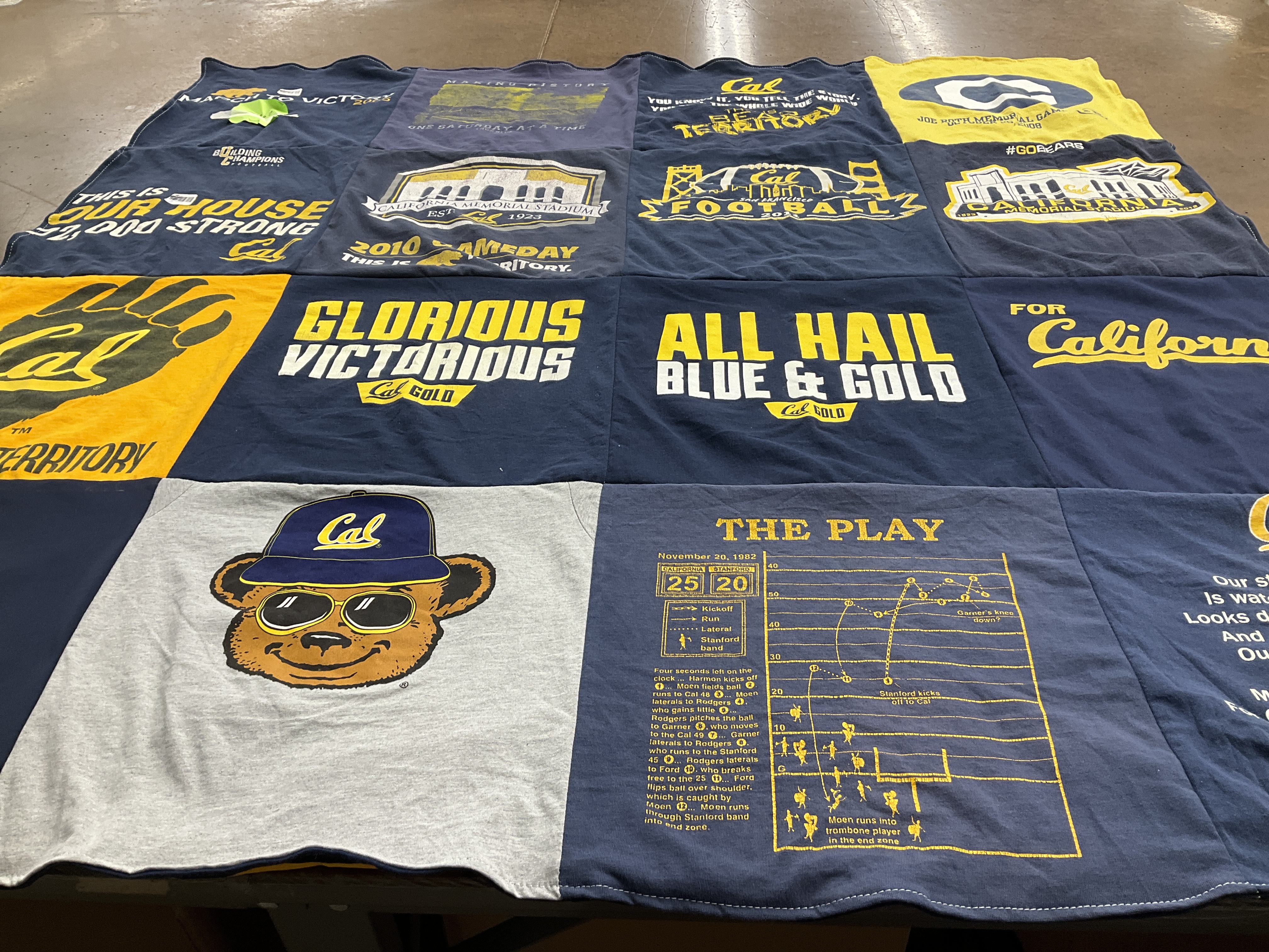 T-shirt quilt featuring university of california berkeley bears by Mary from CA