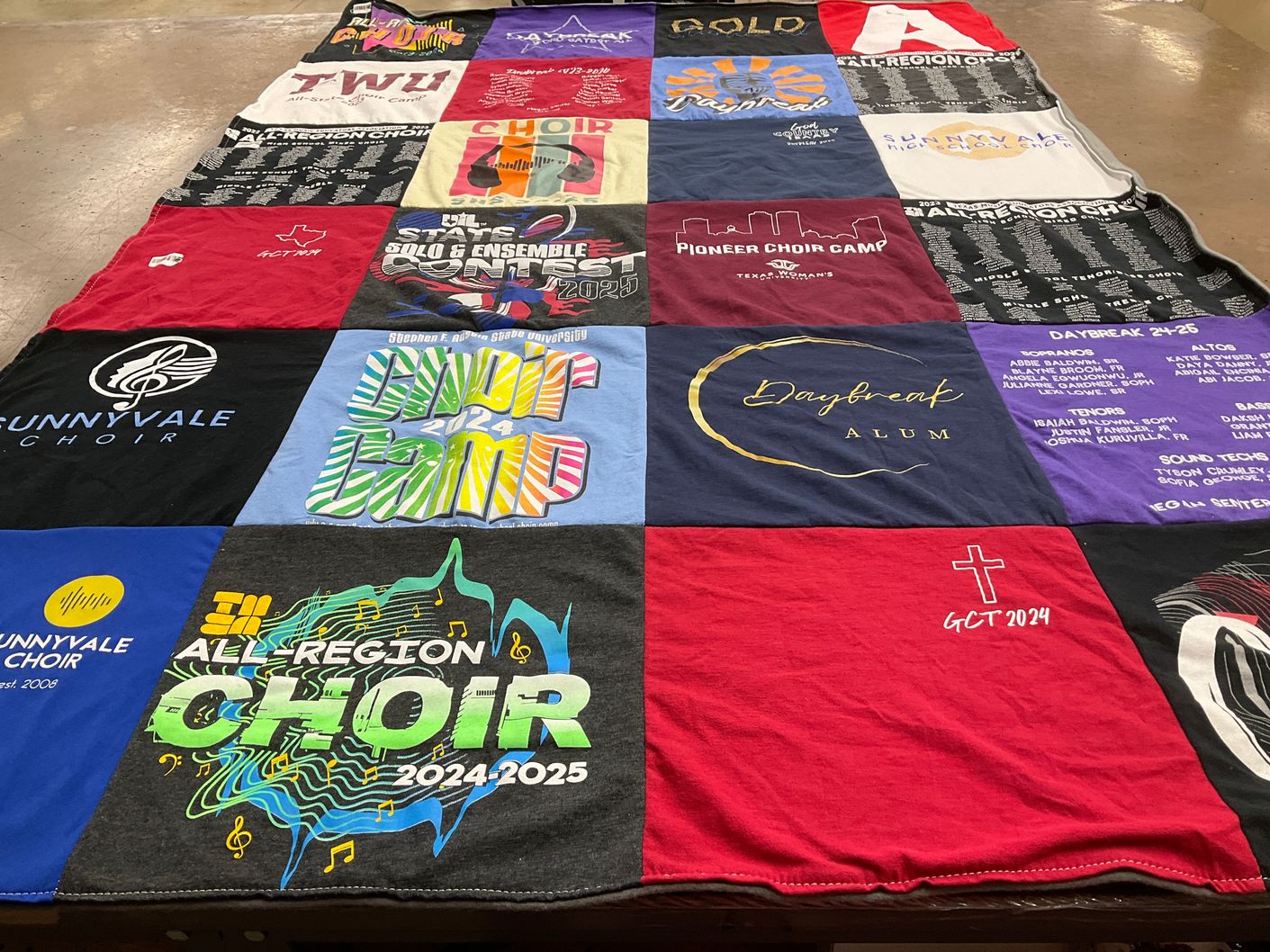 T-shirt quilt from southern methodist university by Becky from TX