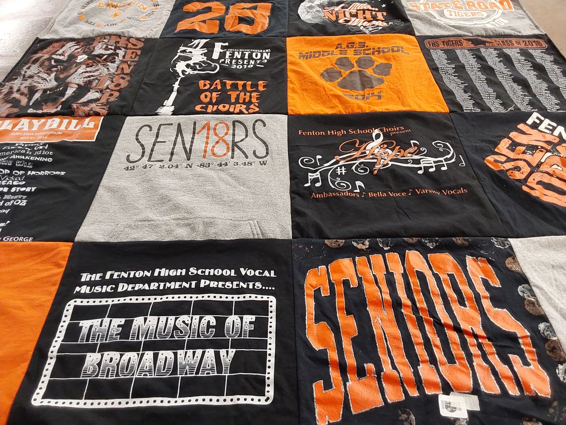T-shirt quilt from fenton high school by Cassandra from MI