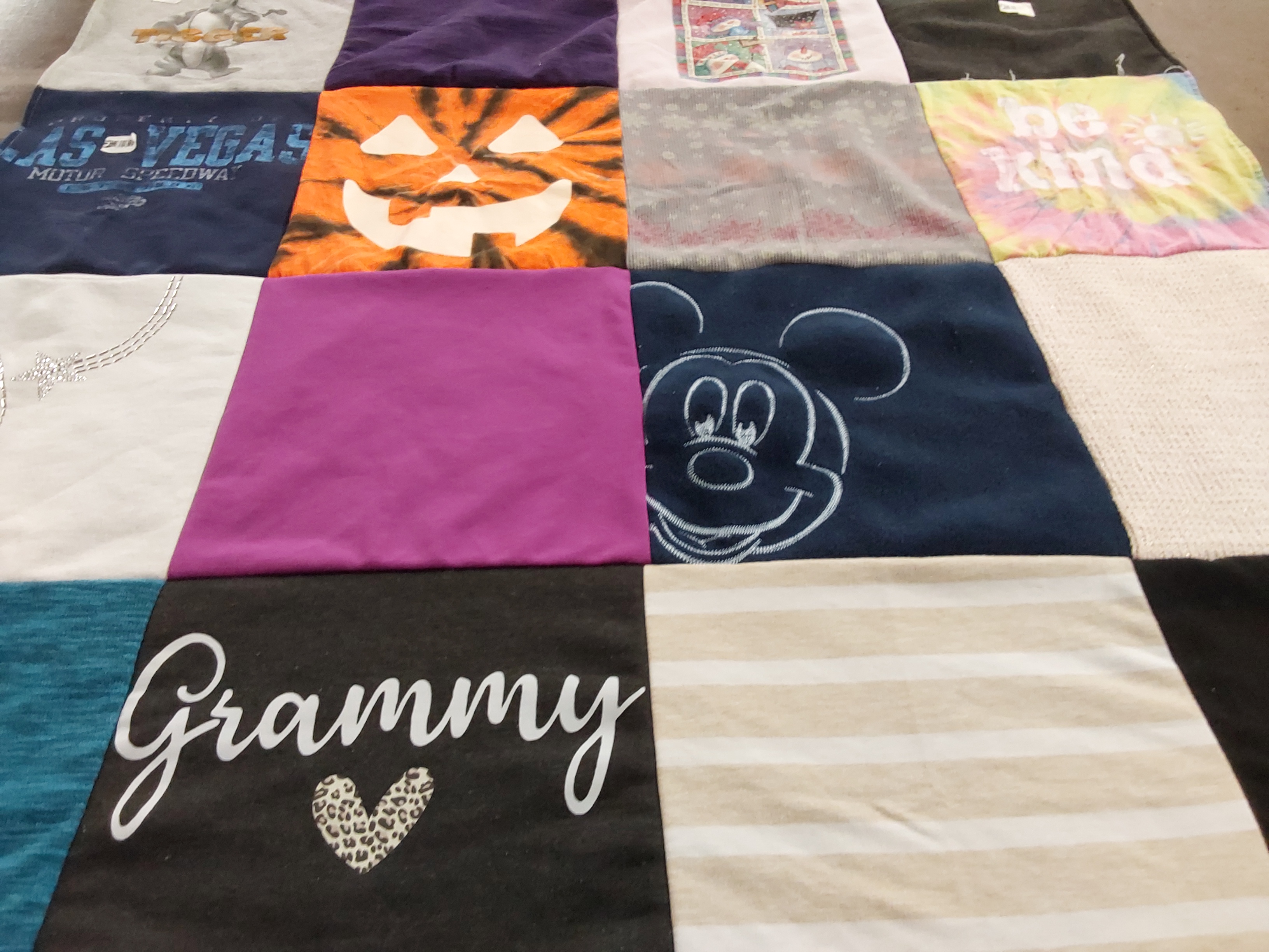 T-shirt quilt with travel, family themes by Jennifer from NY