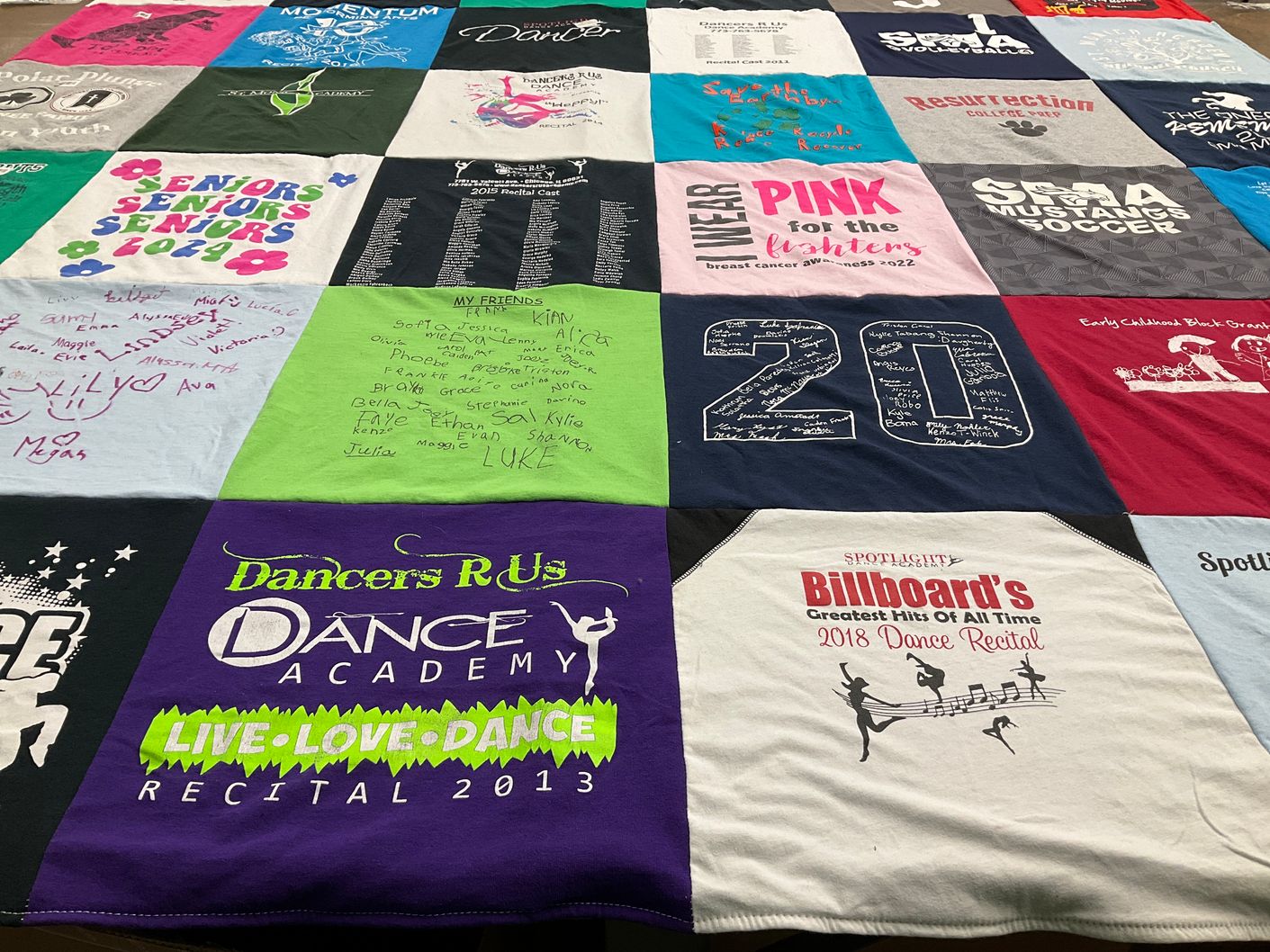 T-shirt quilt featuring mustangs soccer by Lisa from IL