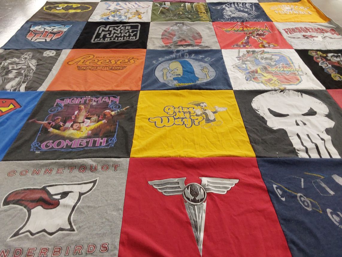 T-shirt quilt from connetquot high school by JAMES from TN