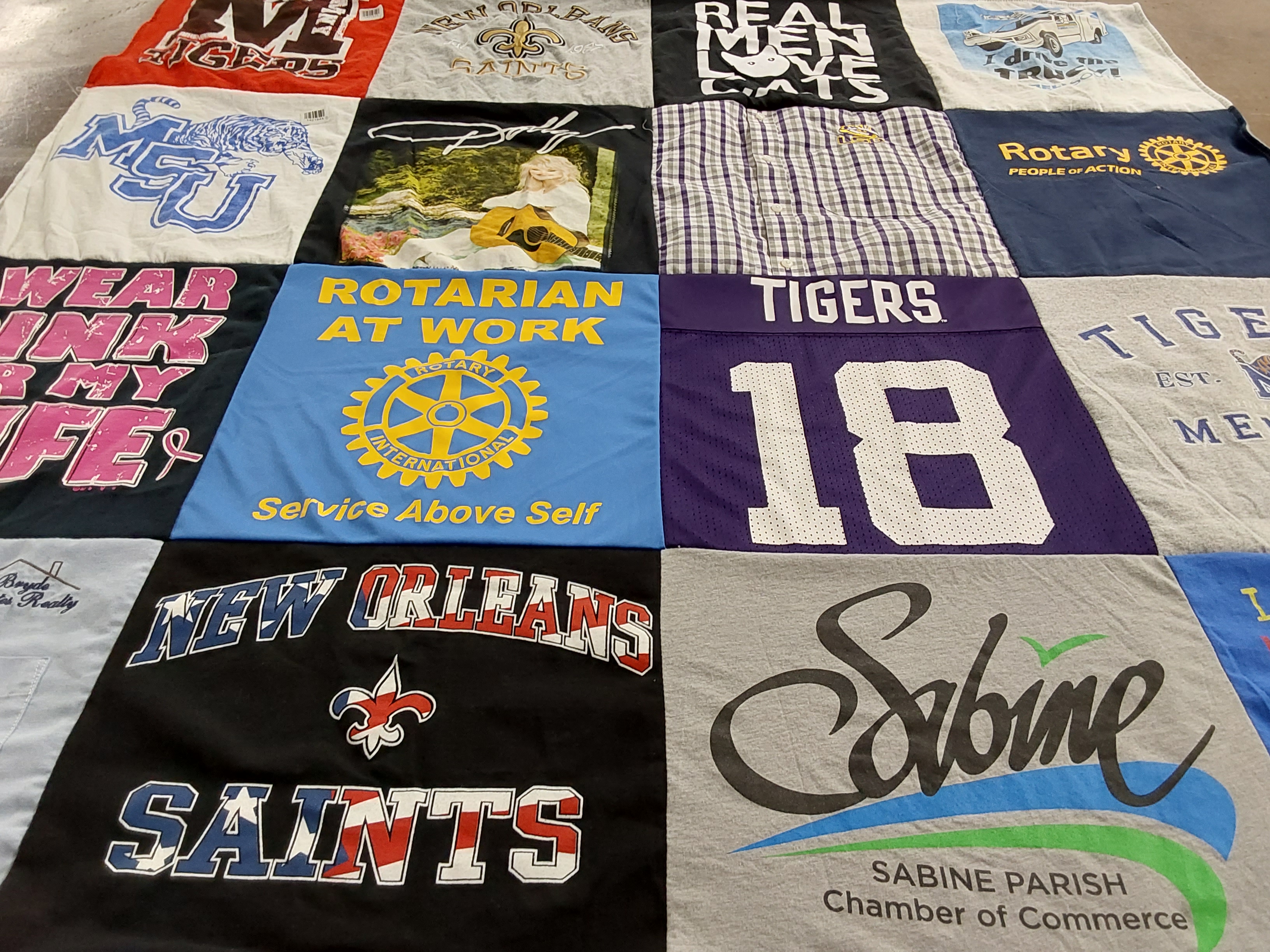 T-shirt quilt featuring new orleans saints by Amy from LA
