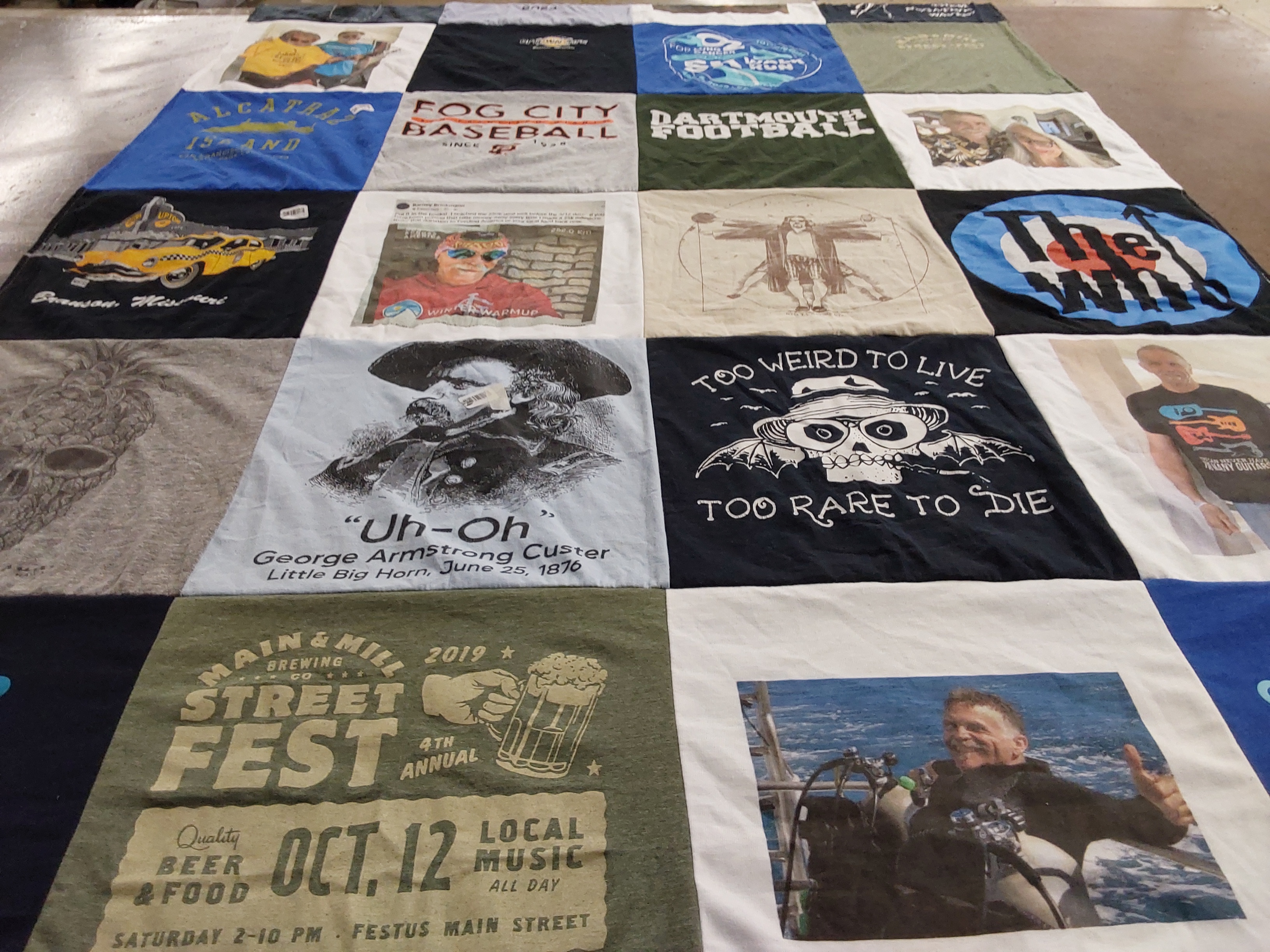 T-shirt quilt featuring dartmouth football by Colleen from CA