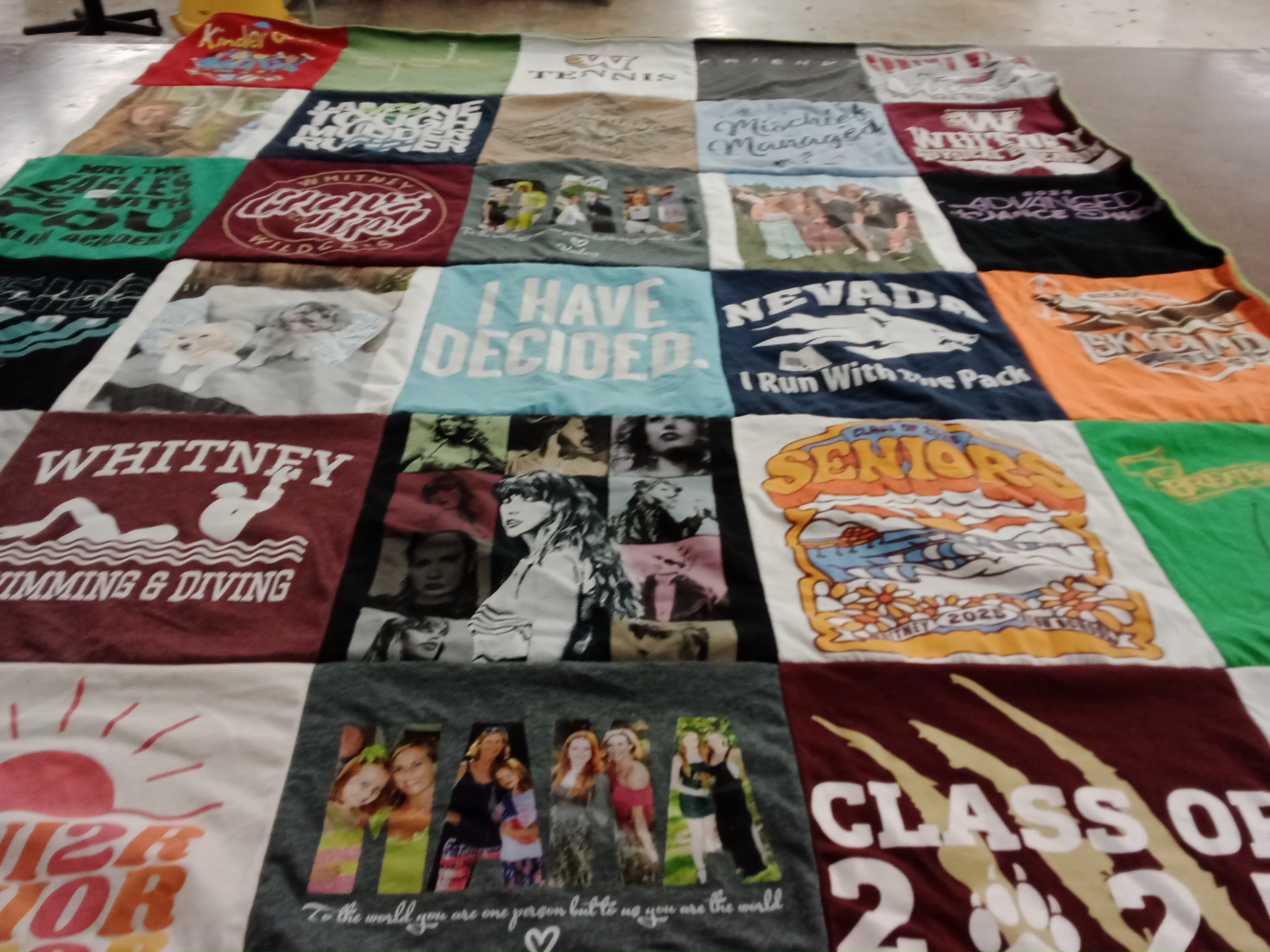 T-shirt quilt from whitney high school by Andrea from CA