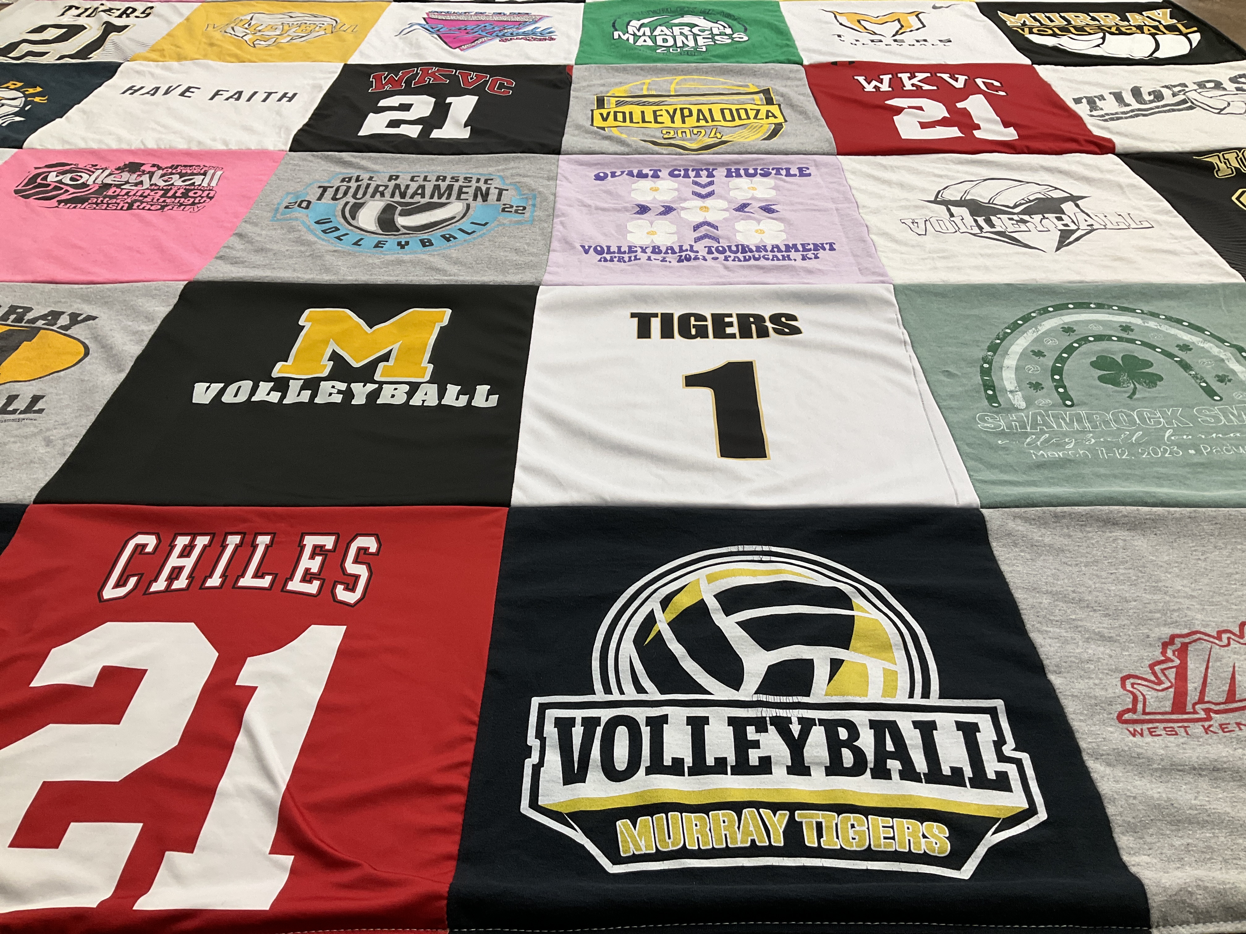 T-shirt quilt featuring murray tigers by Shannon from KY