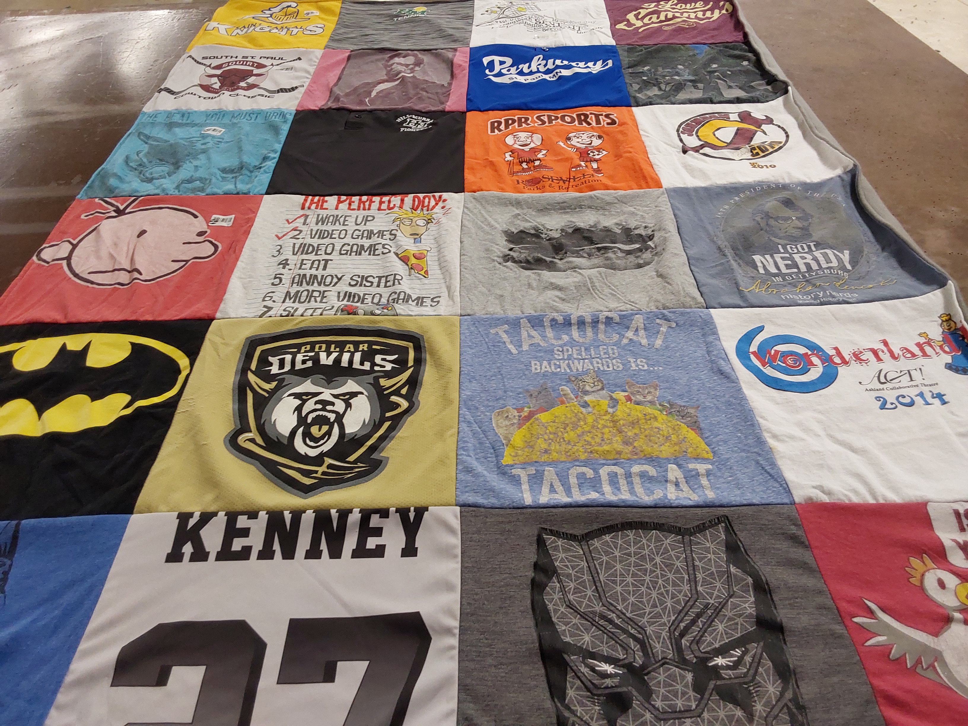 T-shirt quilt featuring polar devils sports by Carie from MN