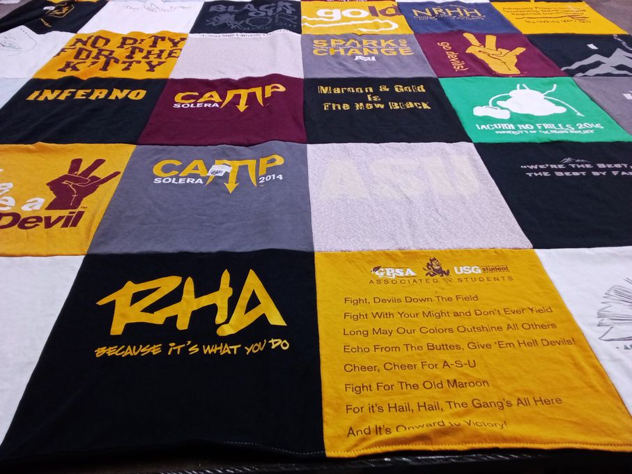 T-shirt quilt featuring arizona state university devils by Marissa from CA
