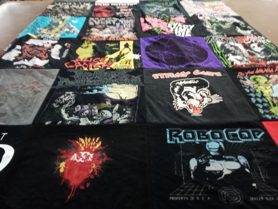 T-shirt quilt with horror, movies themes by Brian from VA