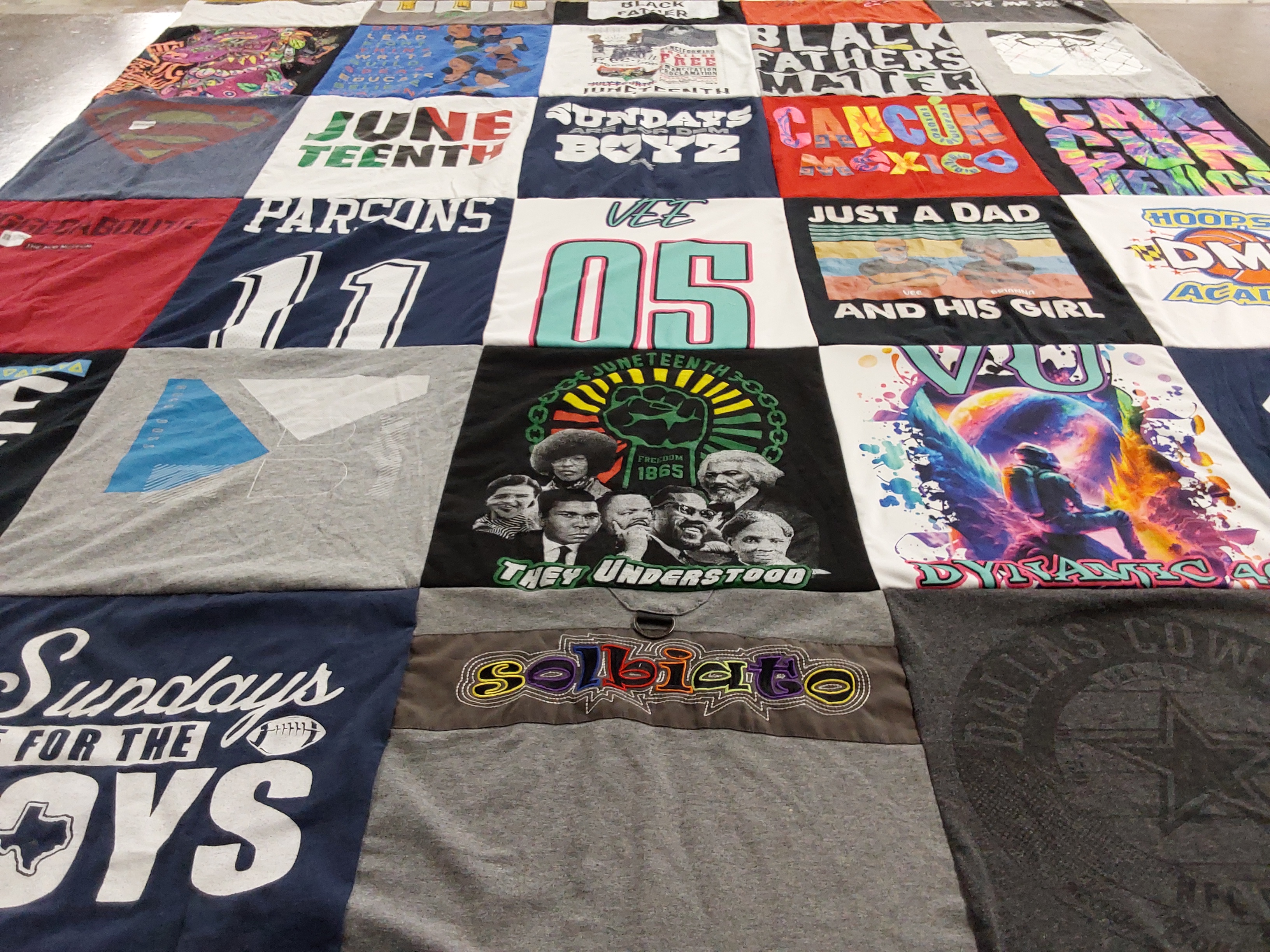 T-shirt quilt with cancun, family themes by Renee from MD