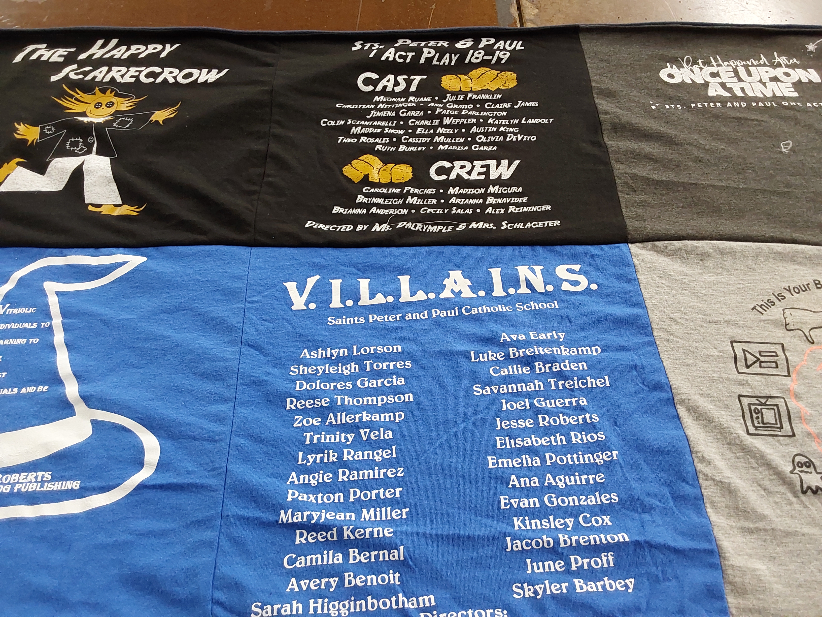 T-shirt quilt from saints peter and paul catholic school by Kimberly from TX
