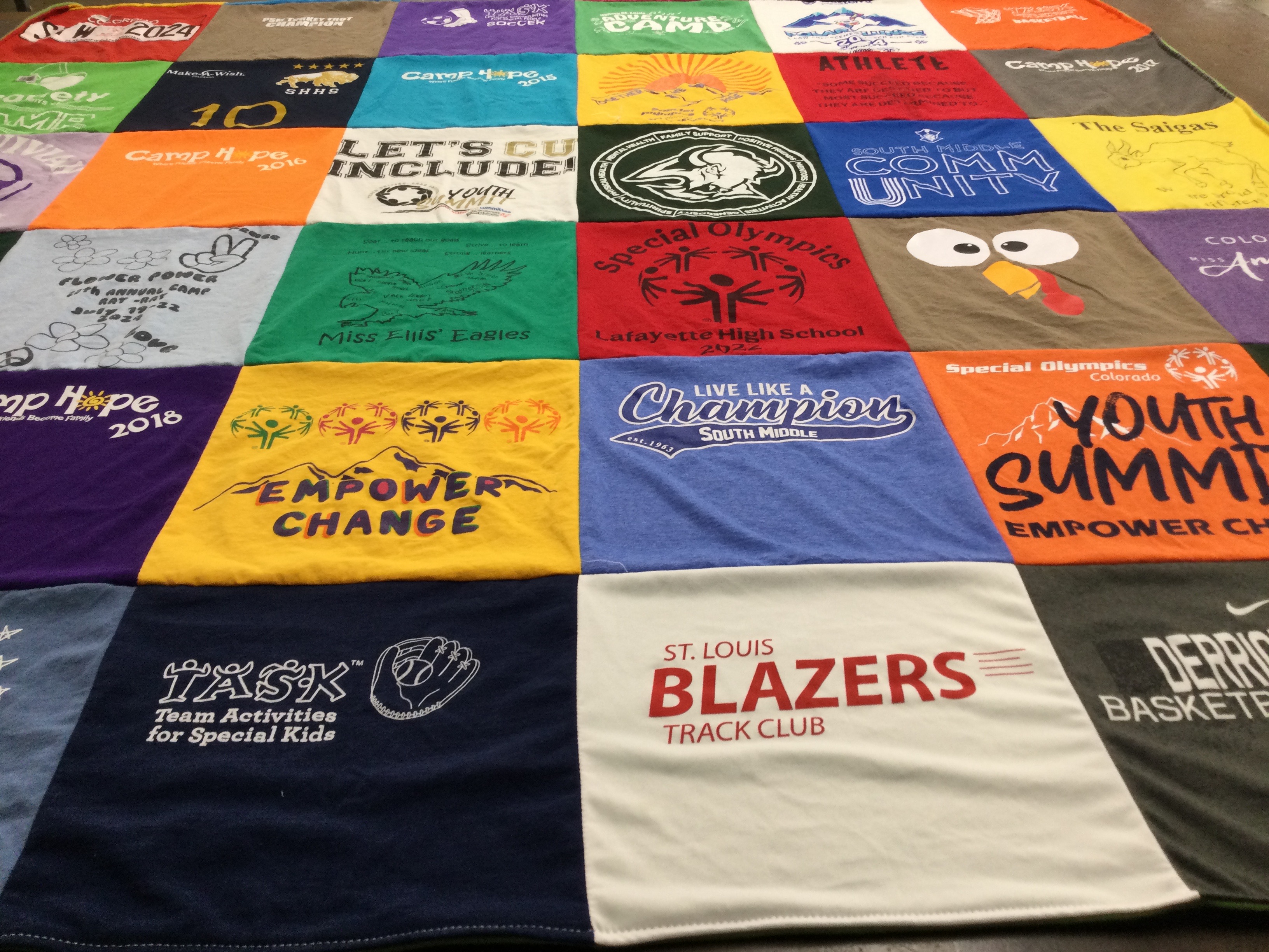T-shirt quilt featuring st. louis blazers track club by Mary from CO