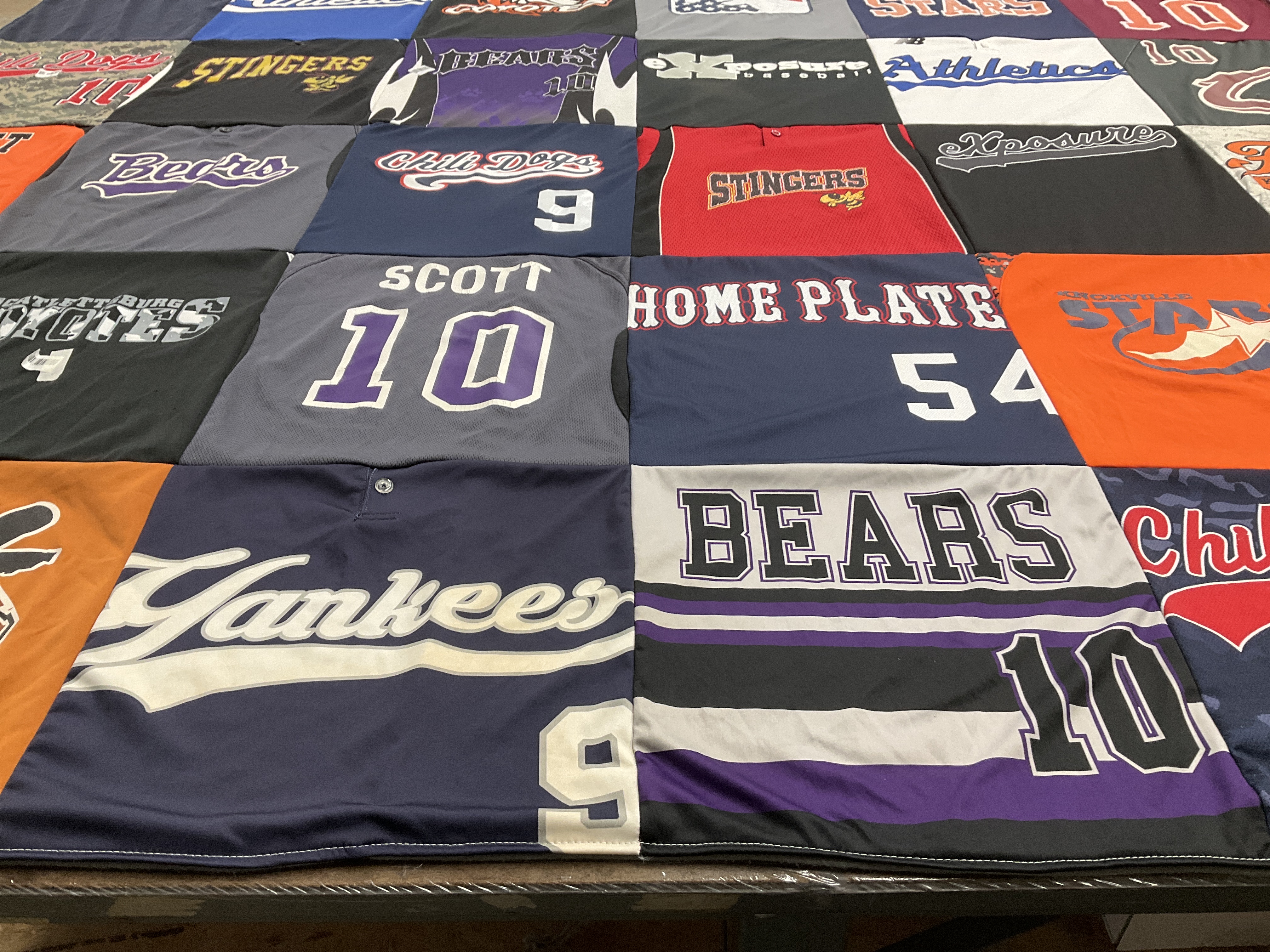 T-shirt quilt with sports, baseball themes by Hayley  from TN