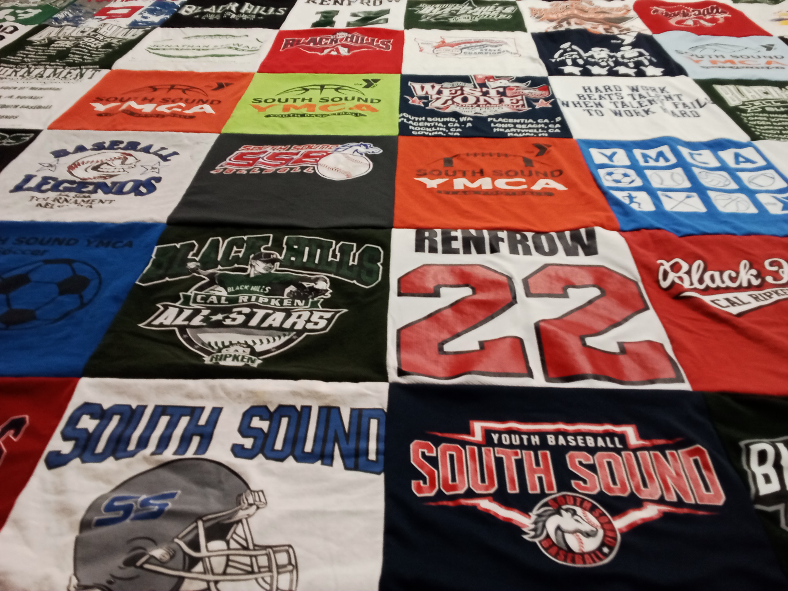 T-shirt quilt featuring black hills cal ripken allstars, south sound youth baseball by Sharon from WA
