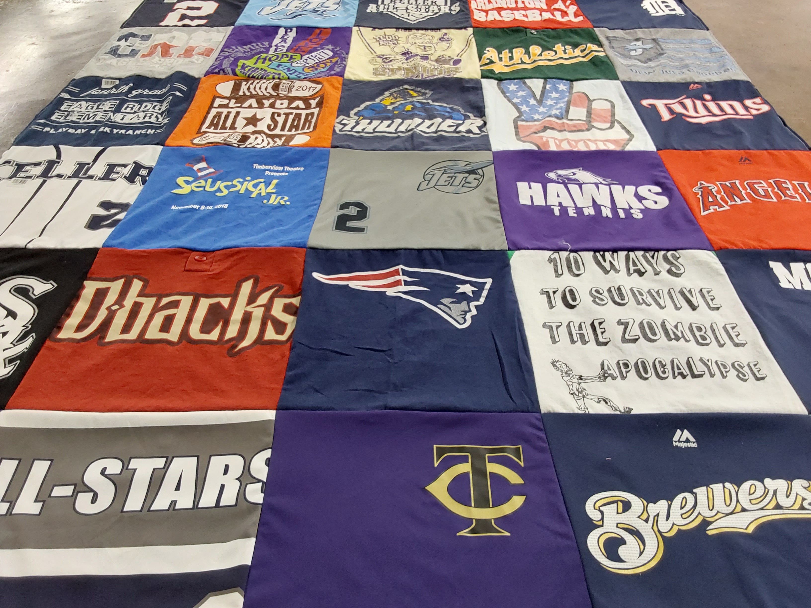 T-shirt quilt featuring seattle mariners, arizona diamondbacks by Katrina from TX