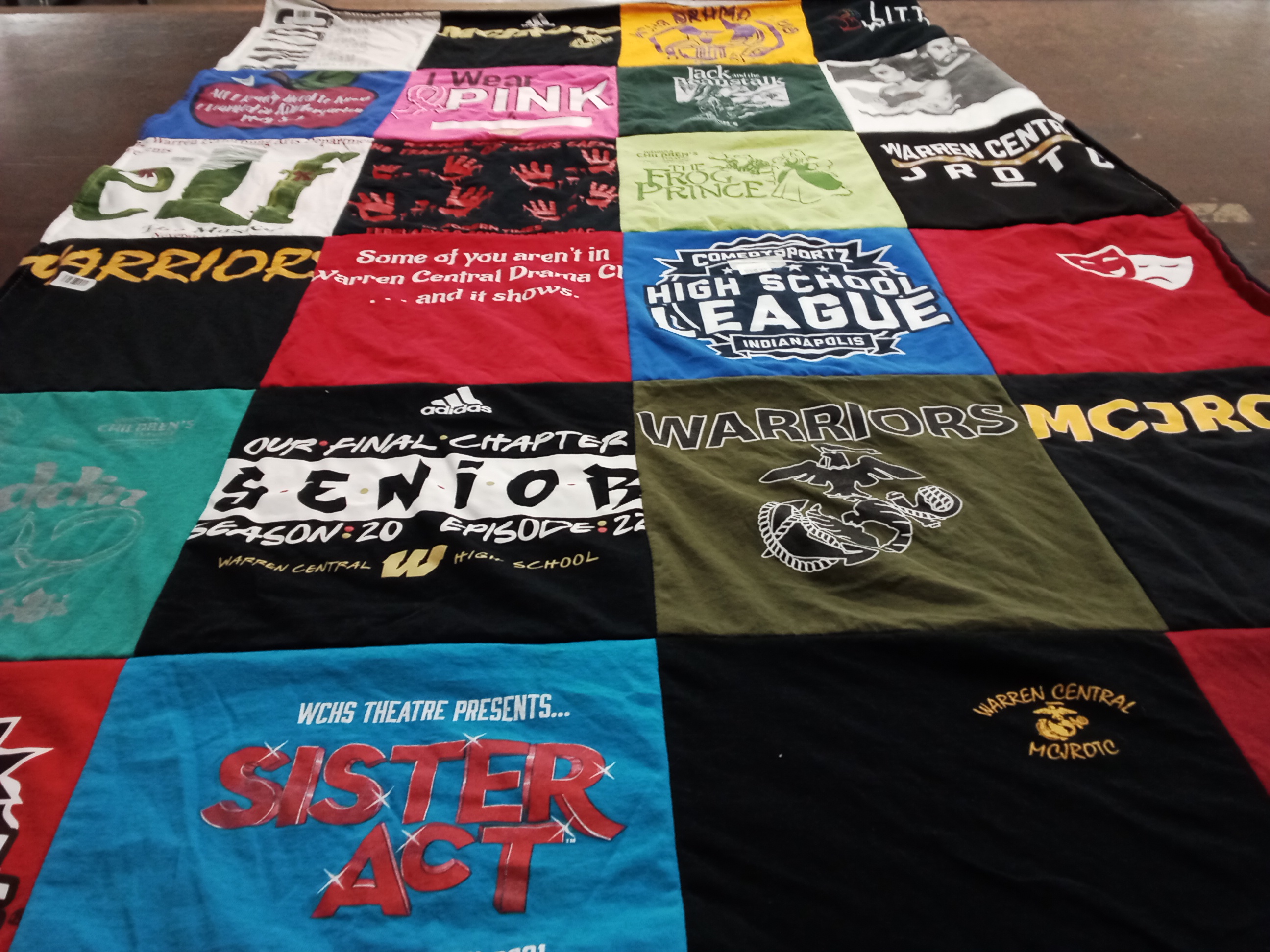 T-shirt quilt featuring warren central jrotc by ROBIN from IN