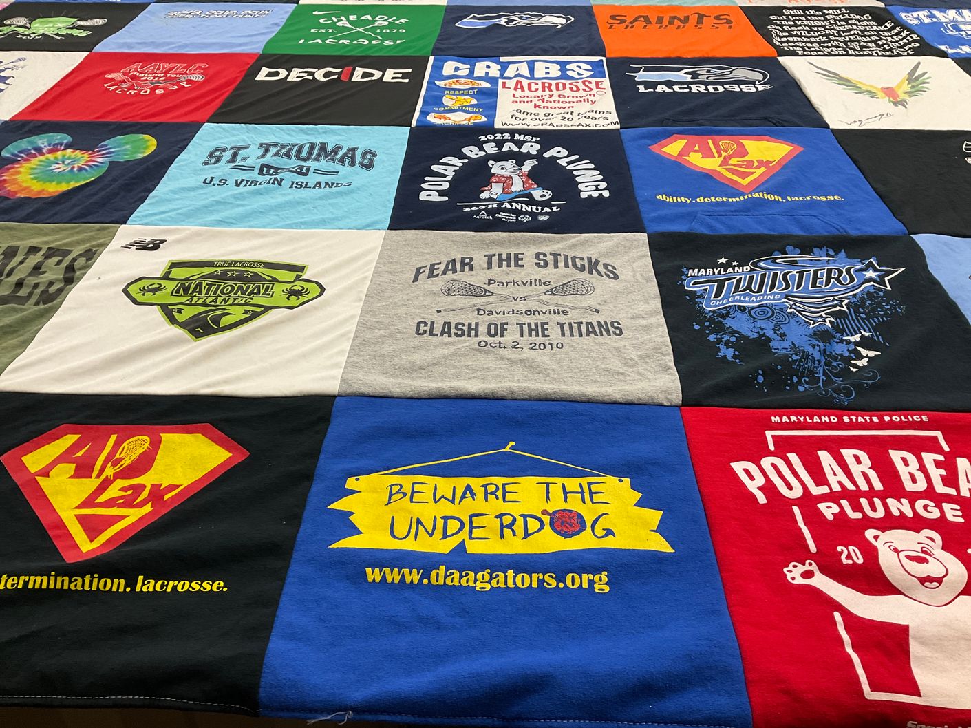 T-shirt quilt featuring maryland twisters cheerleading by Amy from MD