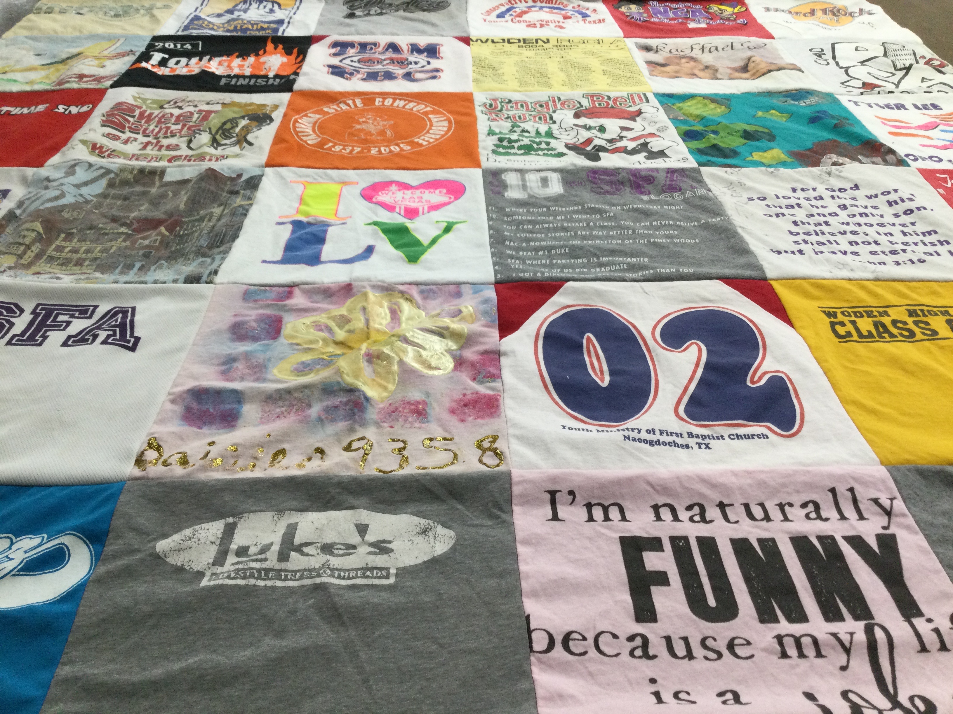 T-shirt quilt from stephen f. austin university by Amie from TX