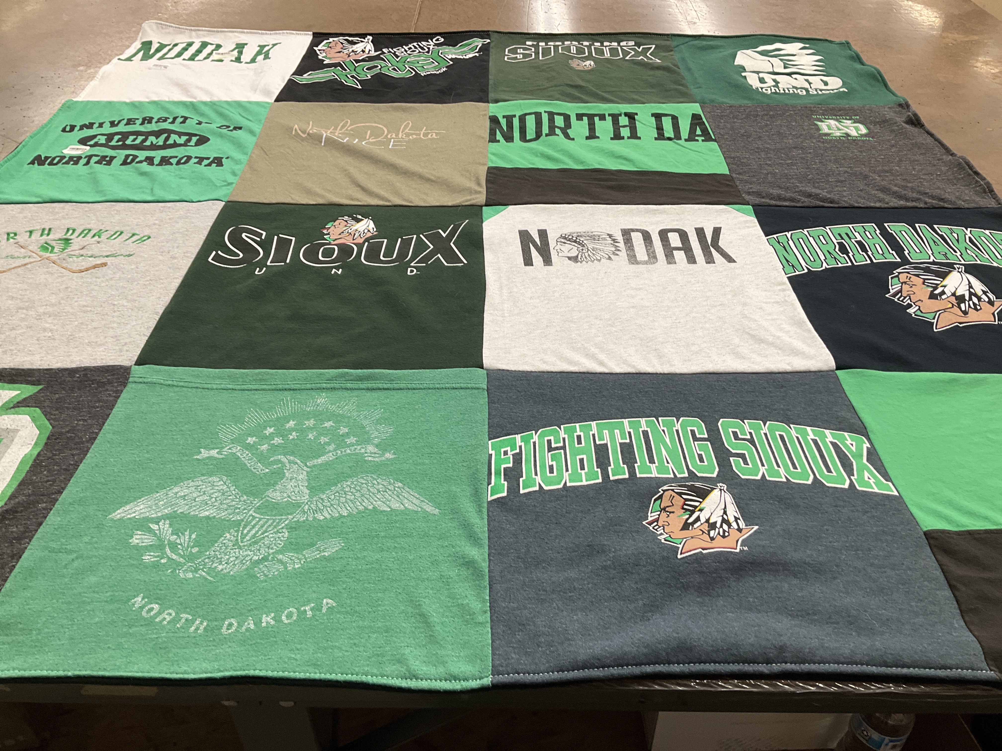 T-shirt quilt featuring fighting sioux by Katlin from NM
