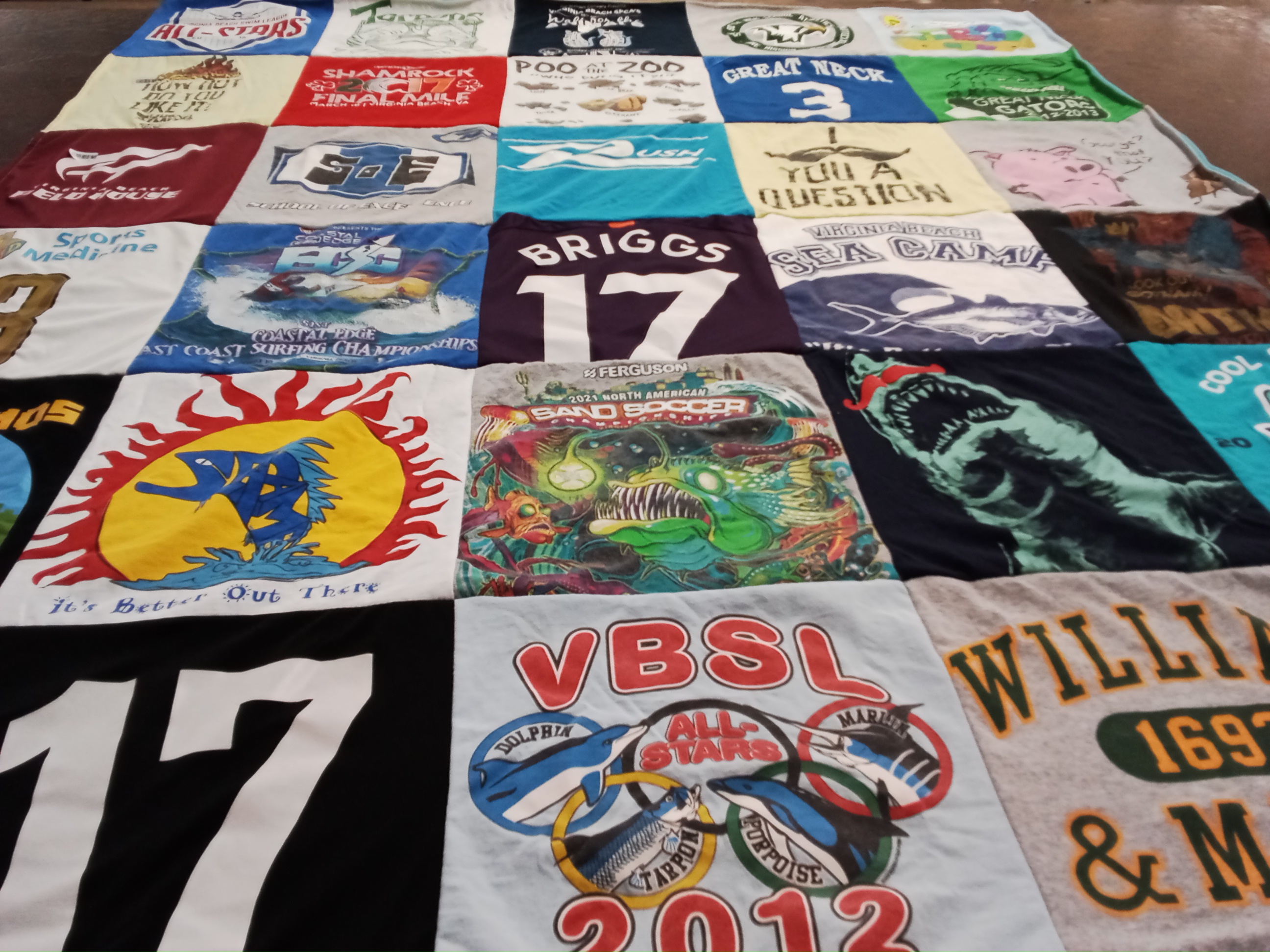 T-shirt quilt featuring all stars, virginia beach sea by Kerry from VA