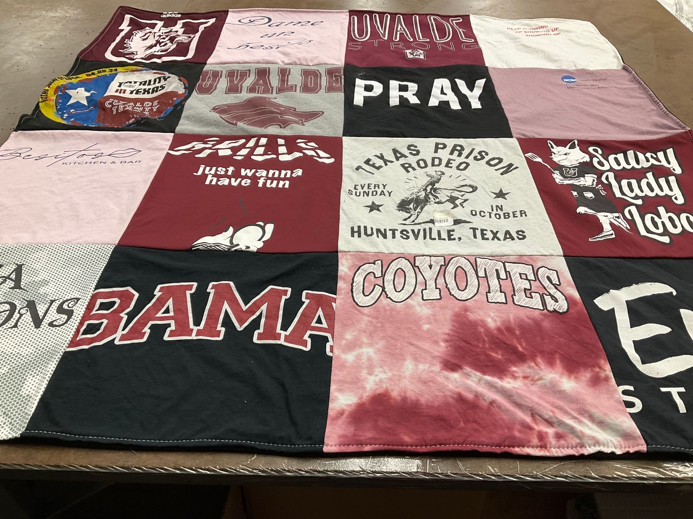 T-shirt quilt featuring lady lobos by Anyssa from TX