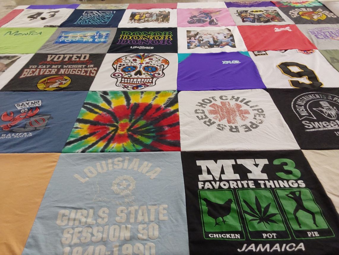 T-shirt quilt from louisiana girls state by Jason from LA