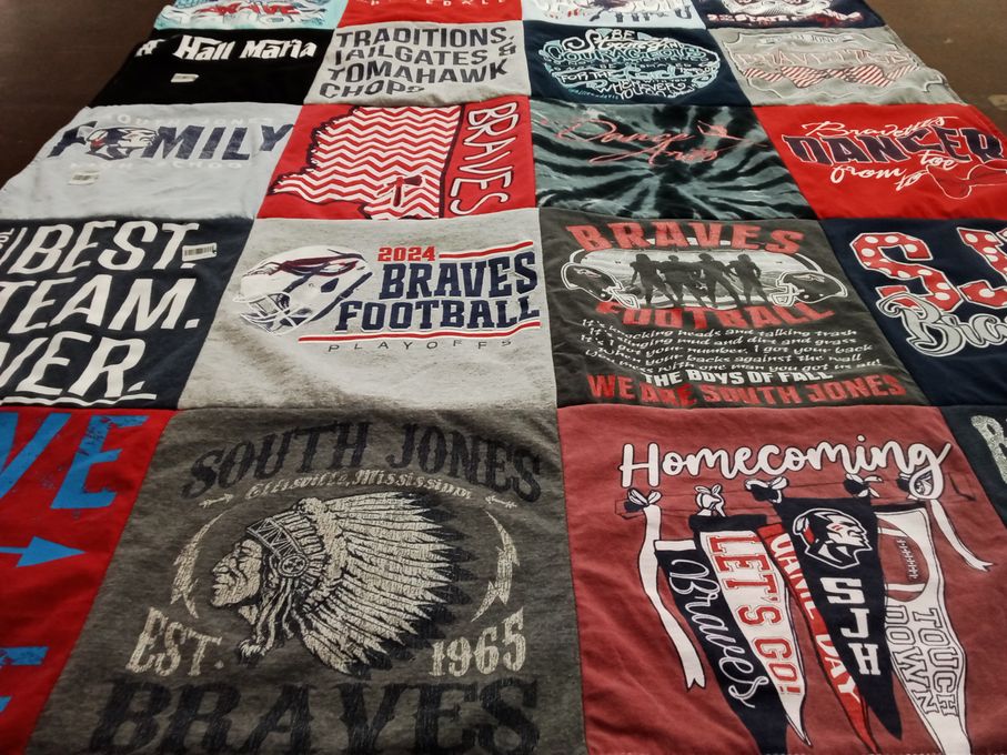 T-shirt quilt featuring south jones braves by Kelly from MS