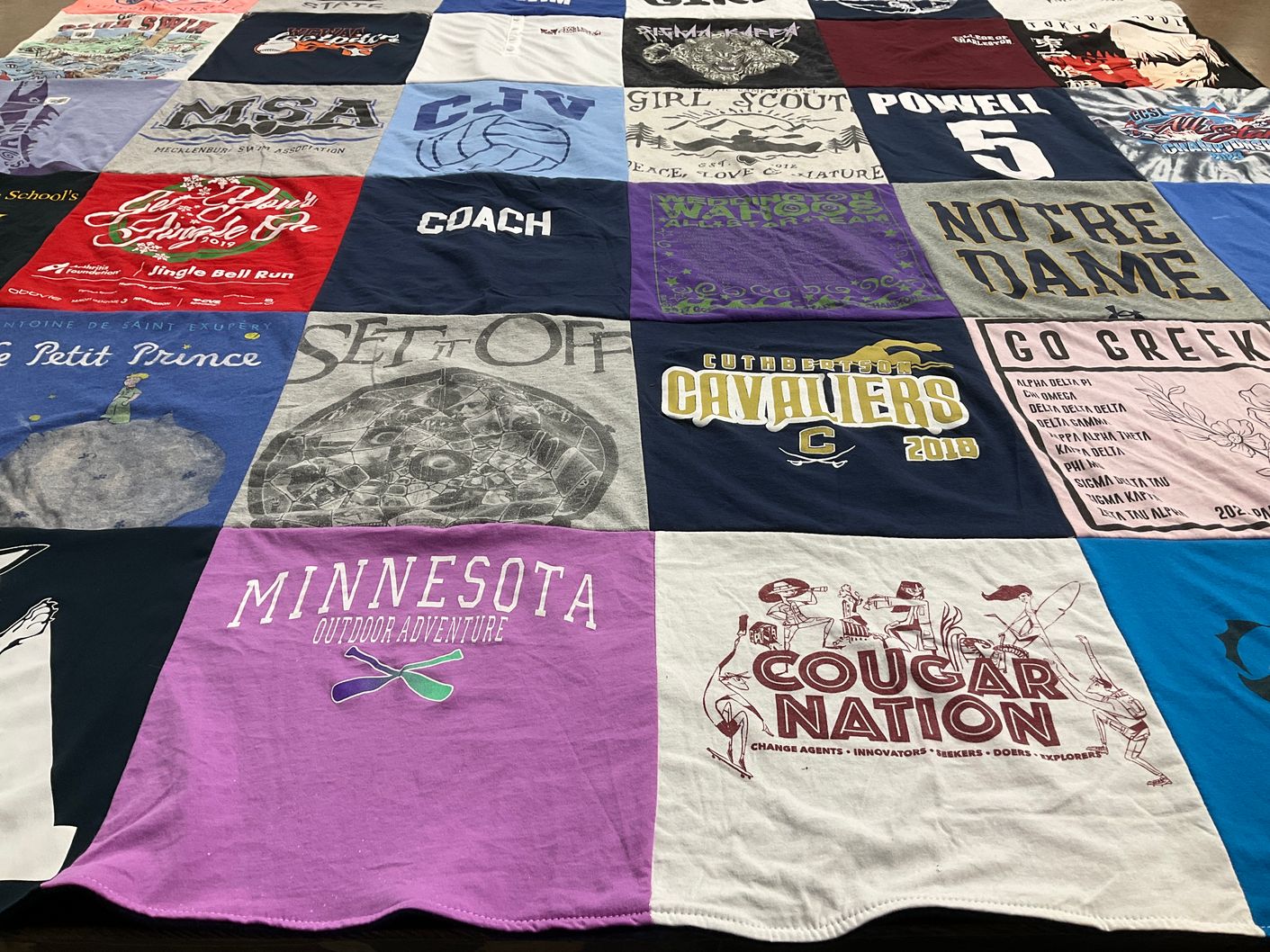 T-shirt quilt featuring cuthbertson cavaliers by jillyn from NC