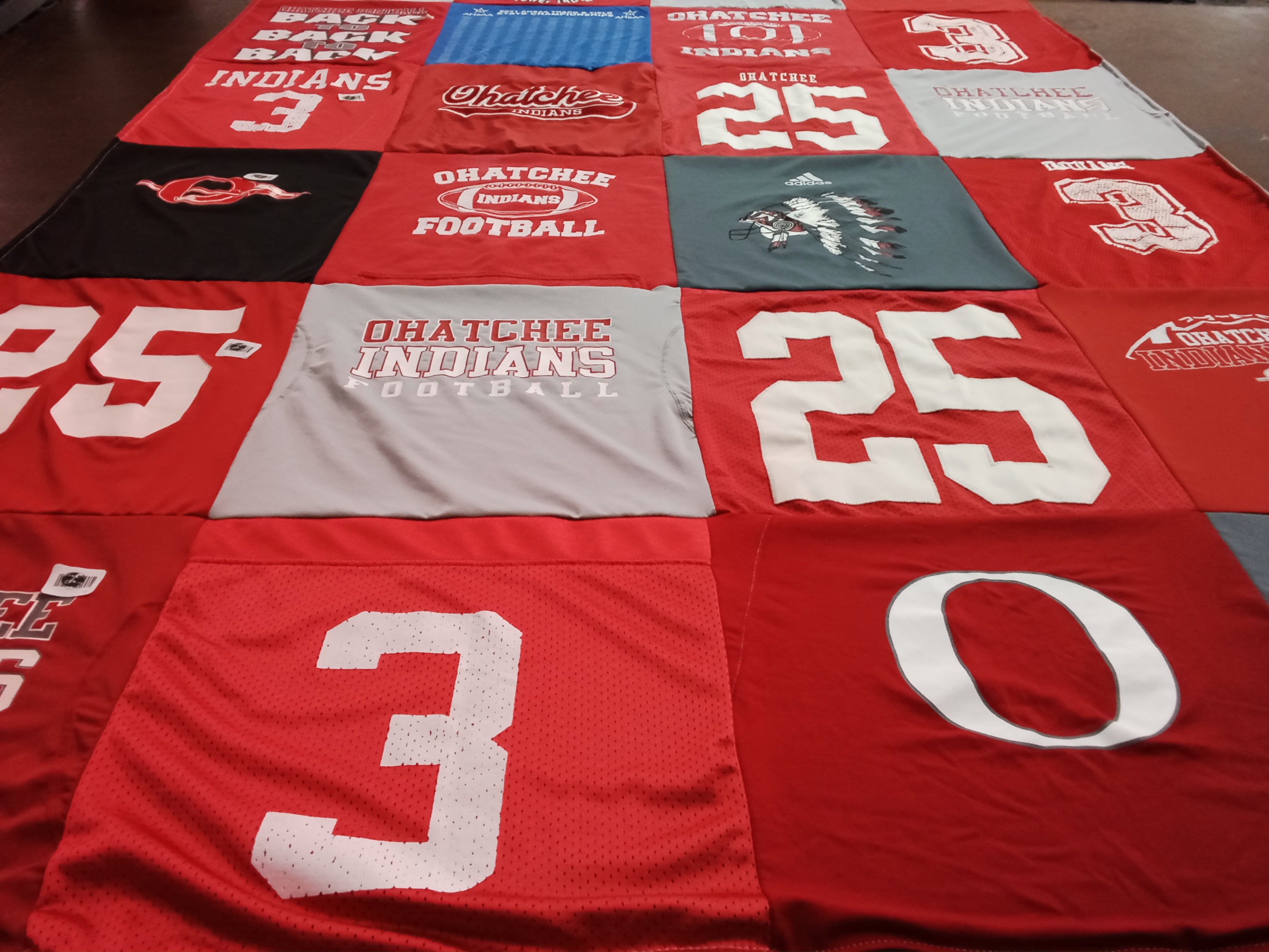 T-shirt quilt featuring ohatchee indians football by Lana from AL