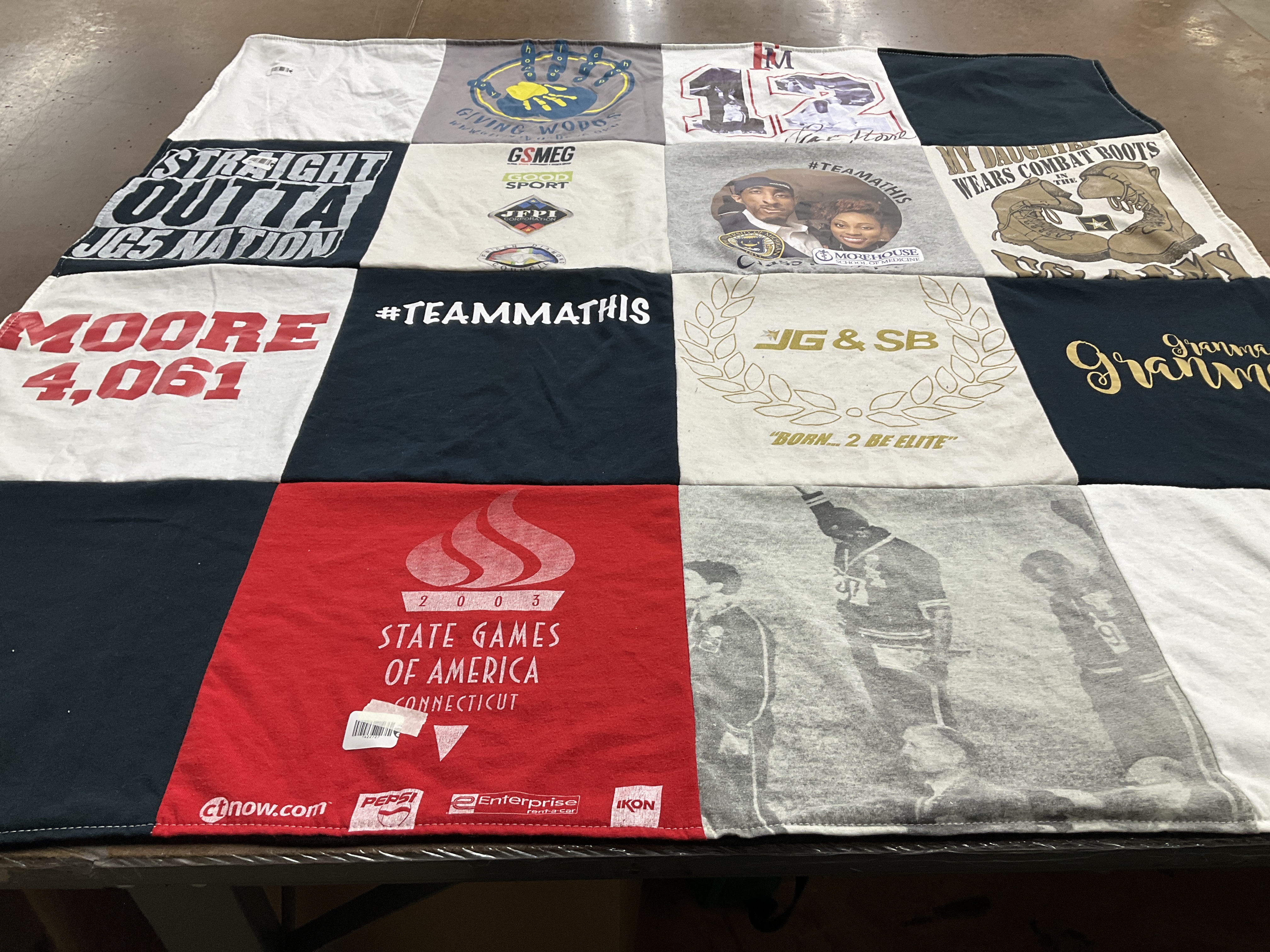 T-shirt quilt from morehouse college by Danielle from GA