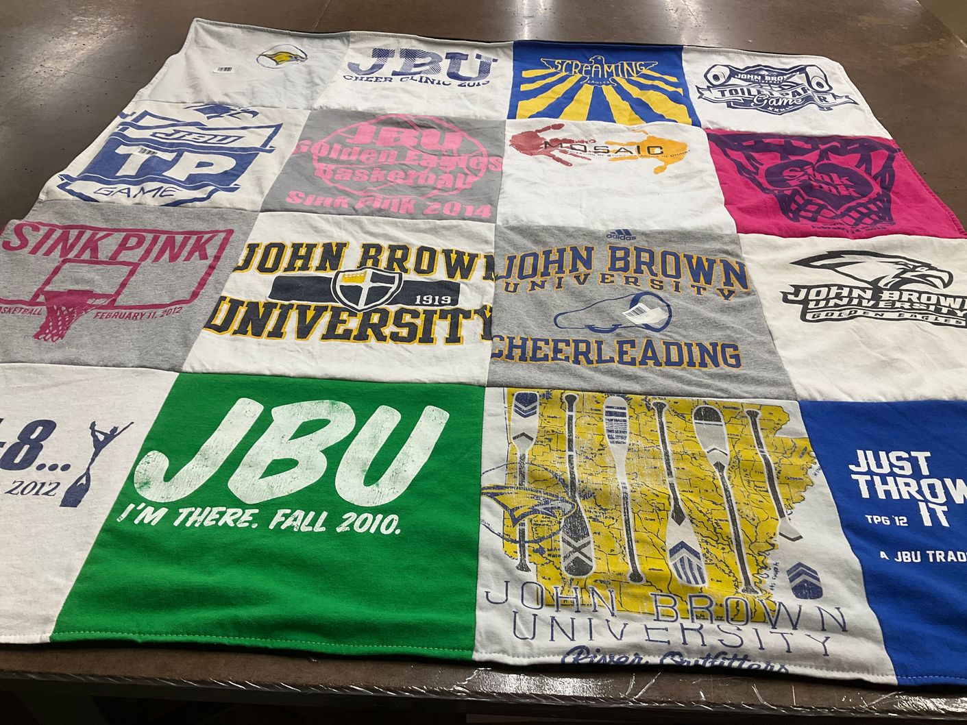 T-shirt quilt from john brown university by Mikael V. from NC
