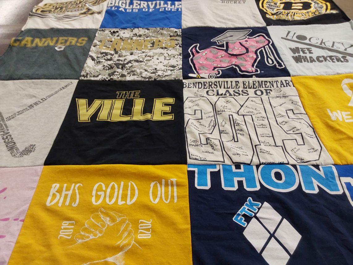 T-shirt quilt from bendersville elementary school by Hailey from PA