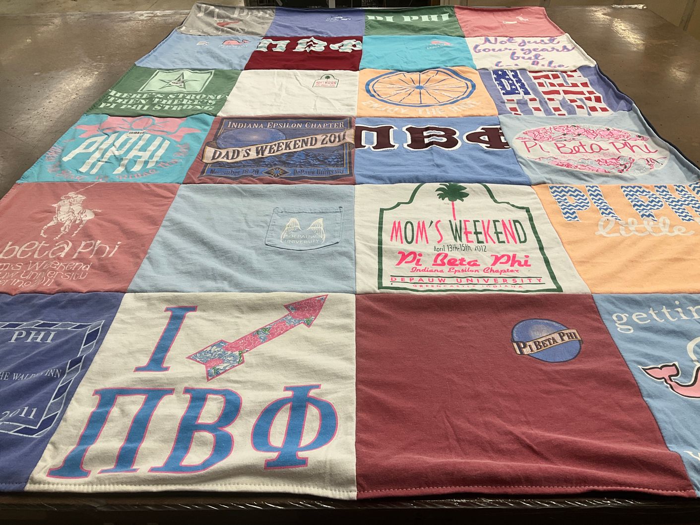 T-shirt quilt featuring indiana epsilon chapter by Alli from TN