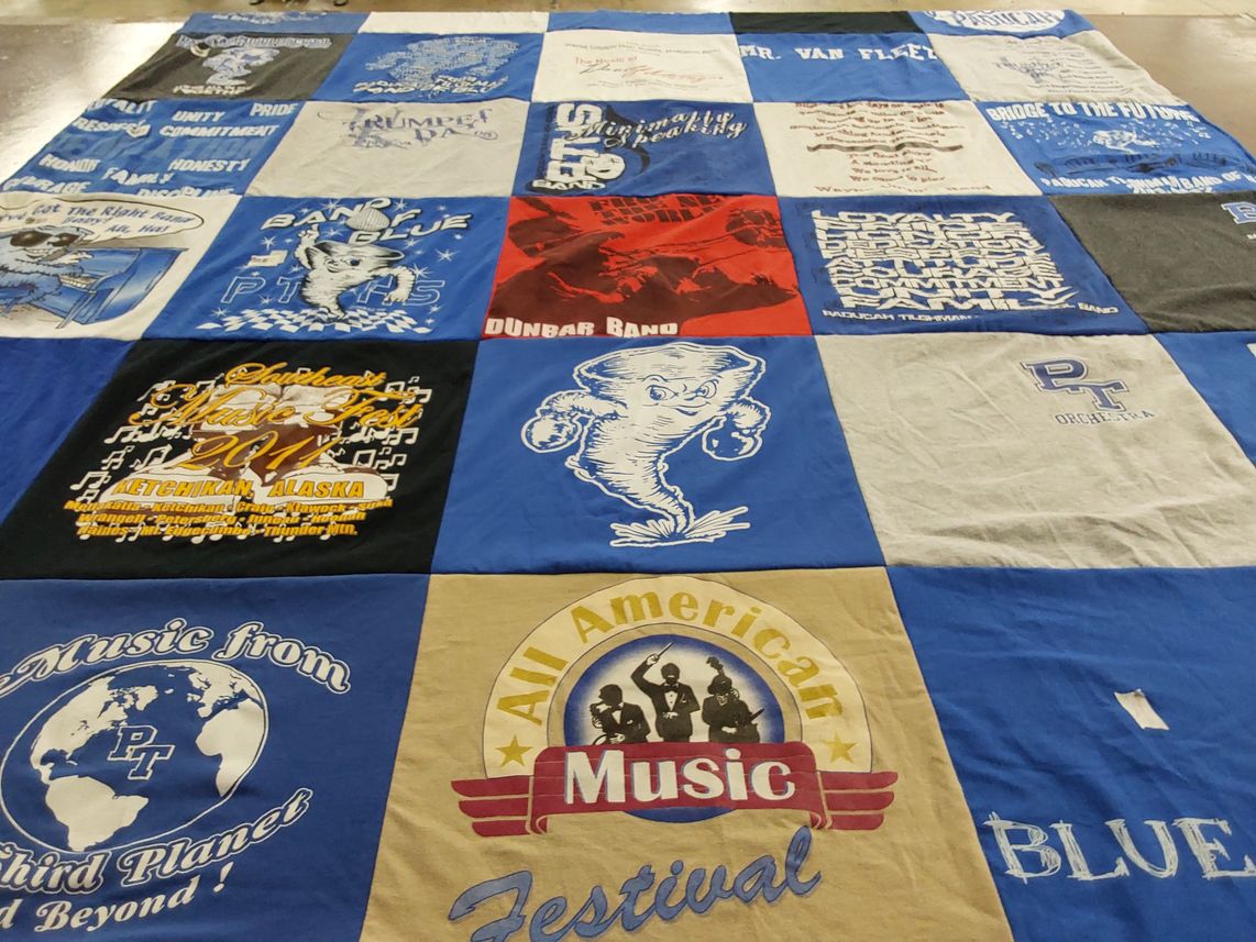 T-shirt quilt featuring dunbar band by Lindsey from KY