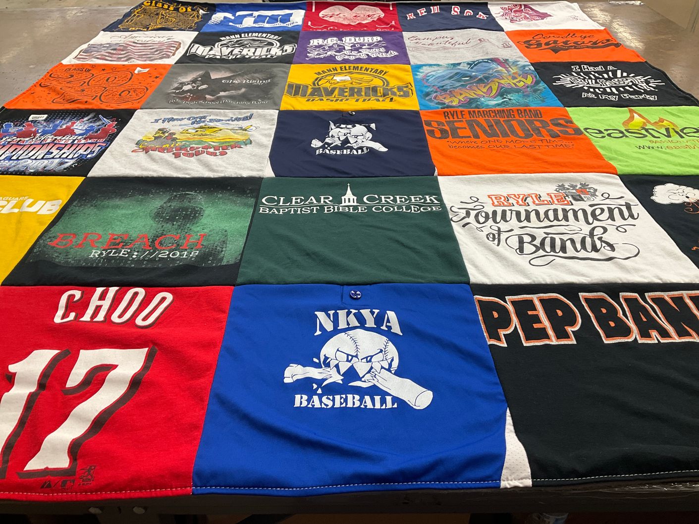 T-shirt quilt featuring mavericks, ryle baseball by Alecia from KY