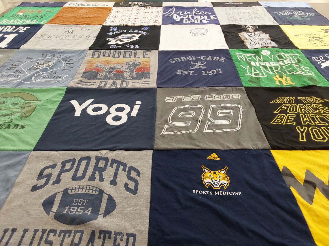 T-shirt quilt featuring new york yankees by Nancy from CT
