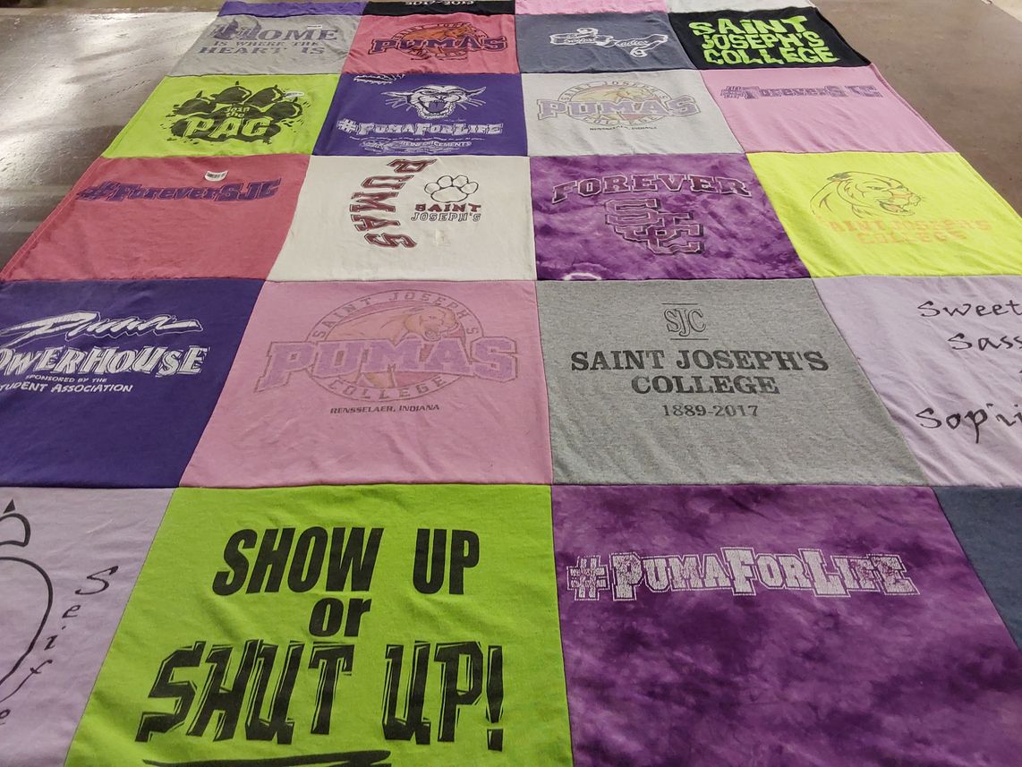T-shirt quilt featuring pumas by Tabitha from IN